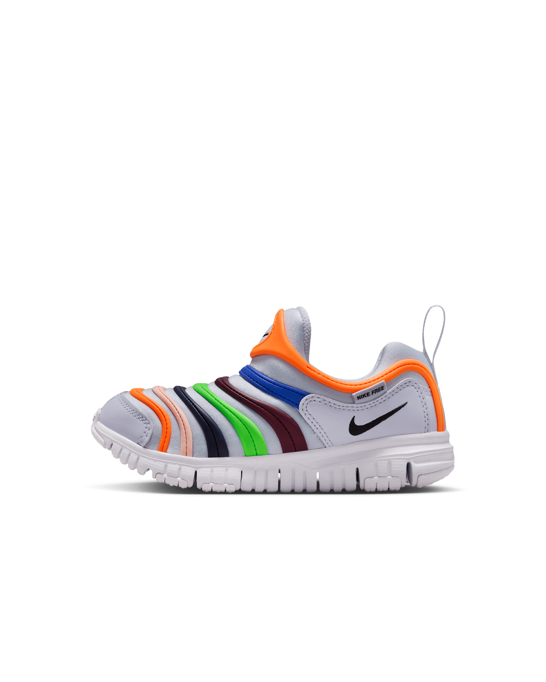 나이키 다이나모 프리 리틀키즈 이지 온/오프 신발 - 고스트/토탈 오렌지/레이서 블루/블랙