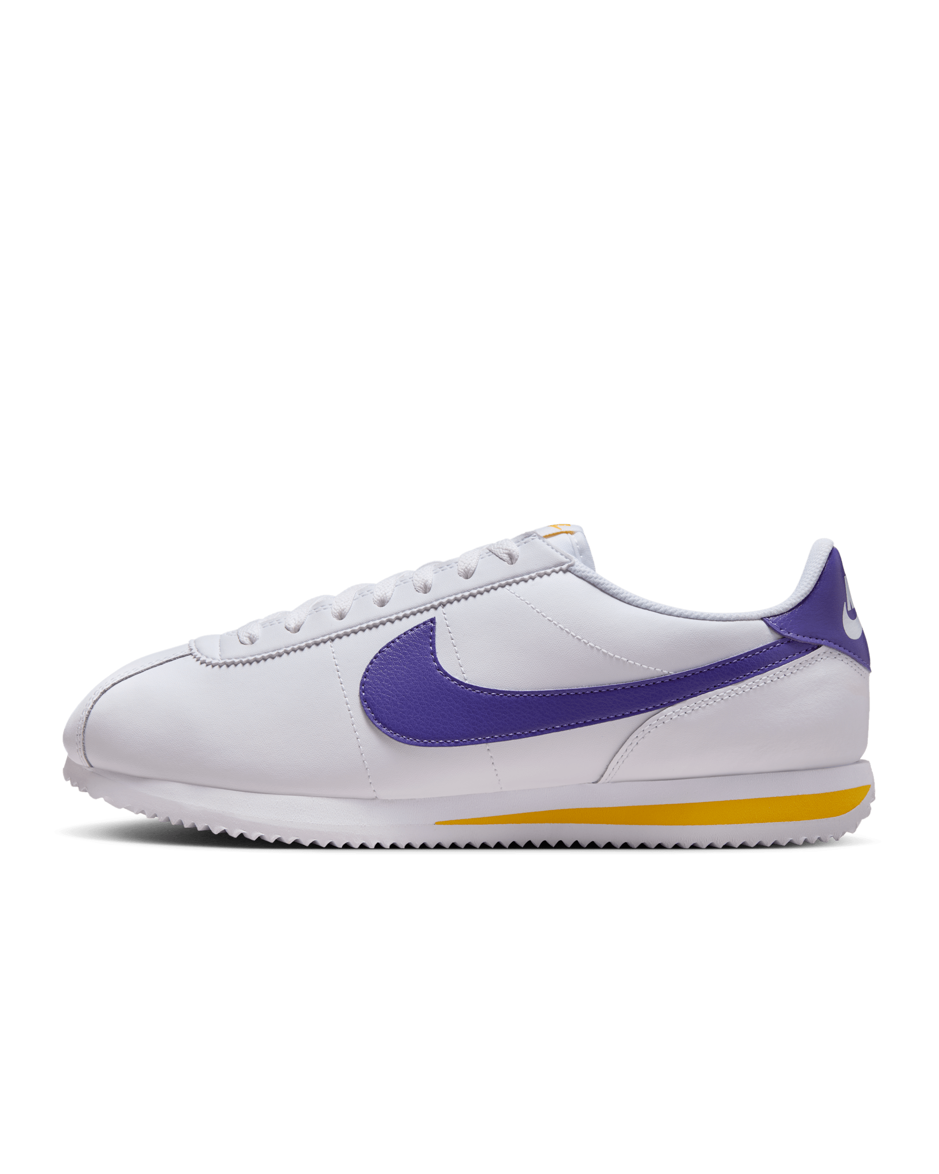Nike Cortez 皮革男鞋 - 白色/Varsity Maize/Varsity Purple
