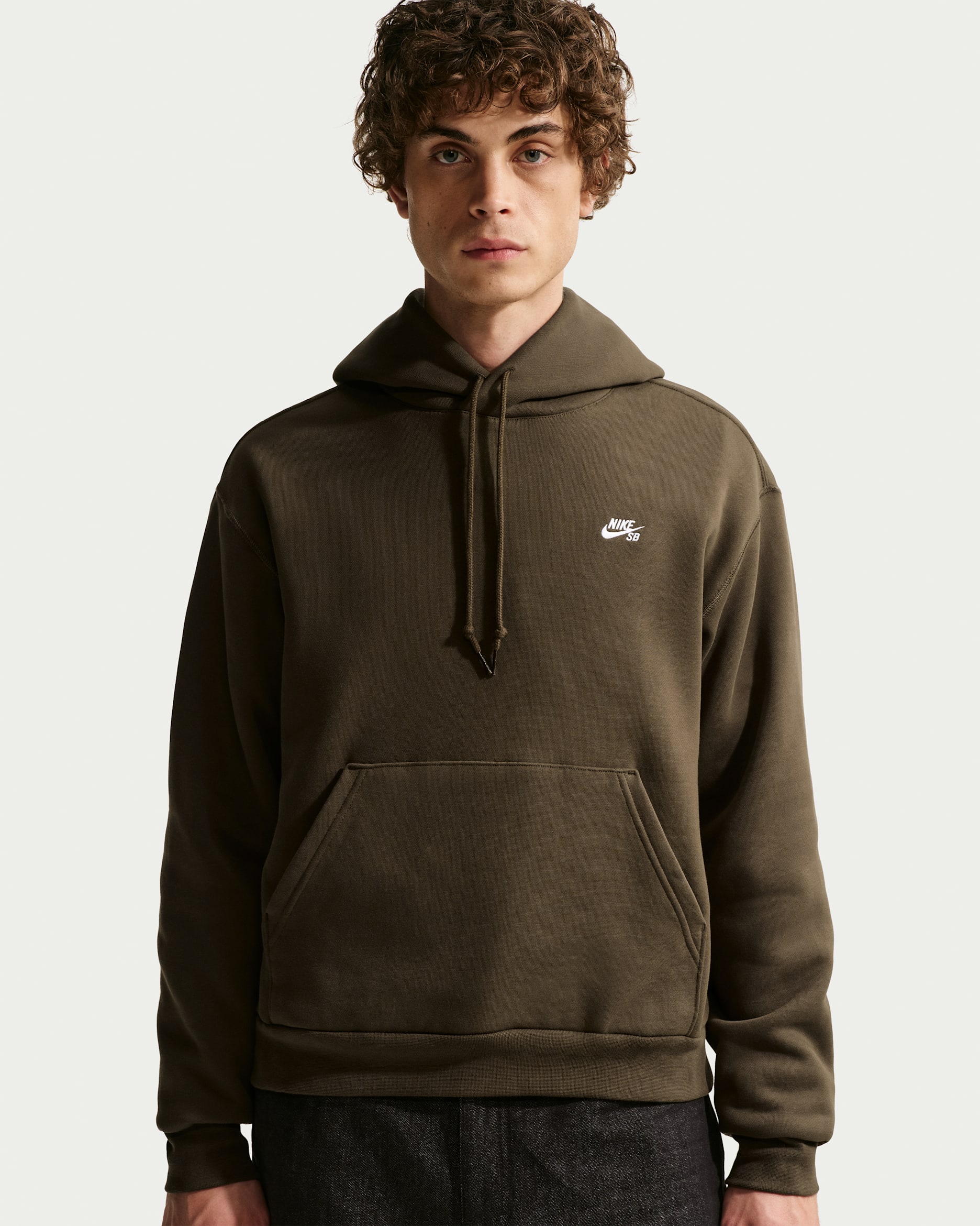 Nike SB Fleece Pullover Skate Hoodie - Dark Hazel/White