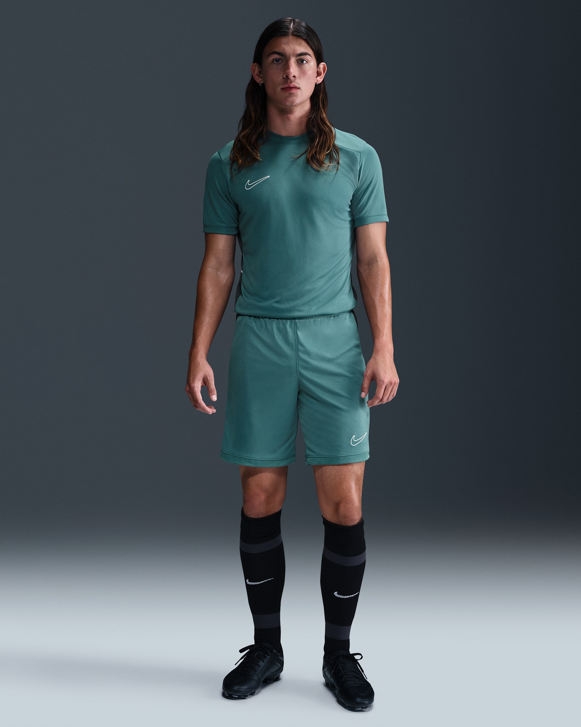 Nike Academy Men's Dri-FIT Football Shorts - Mineral Teal/Faded Spruce/White