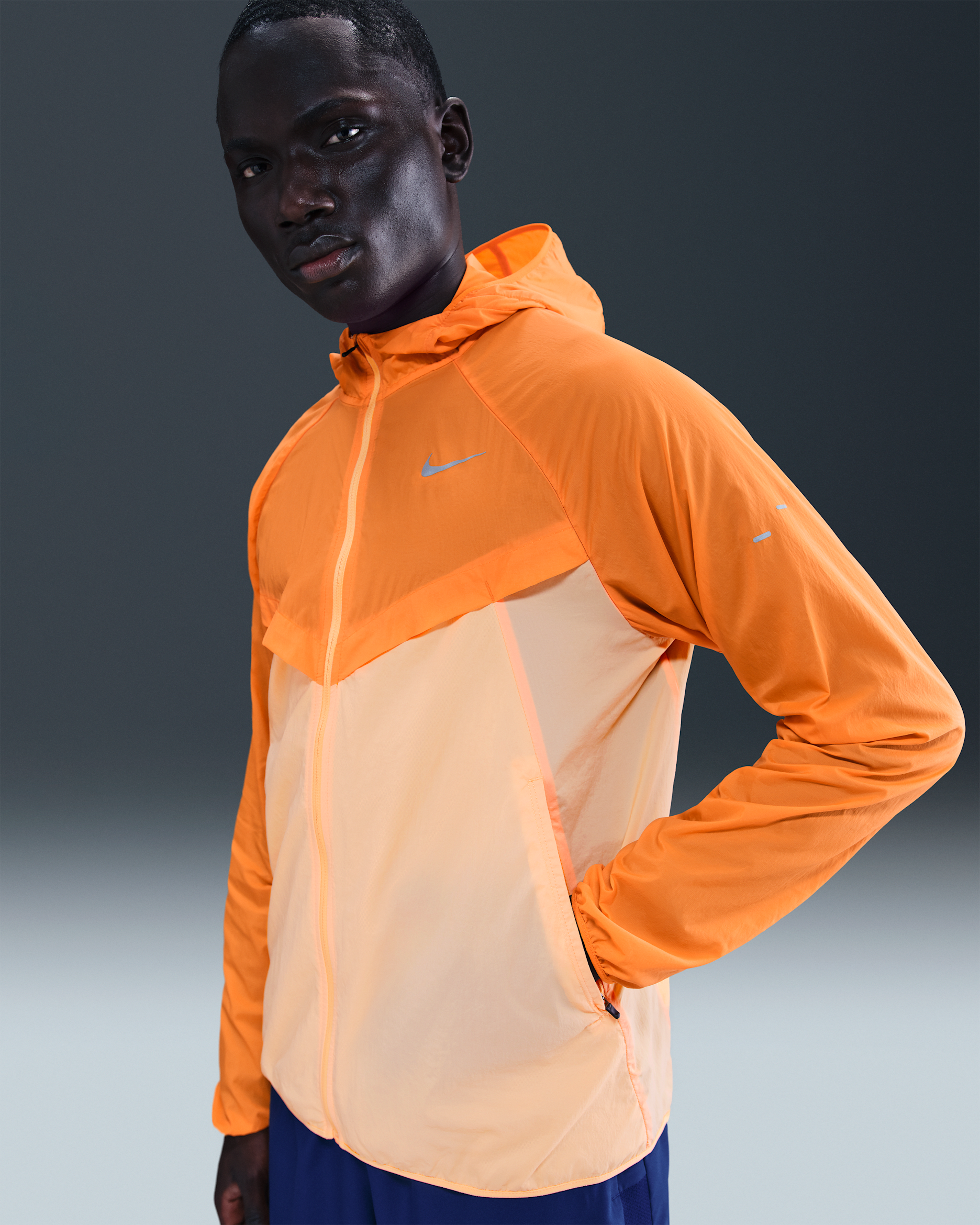 Nike Stride Men's Repel UV Running Jacket - Bright Ceramic/Orange Chalk