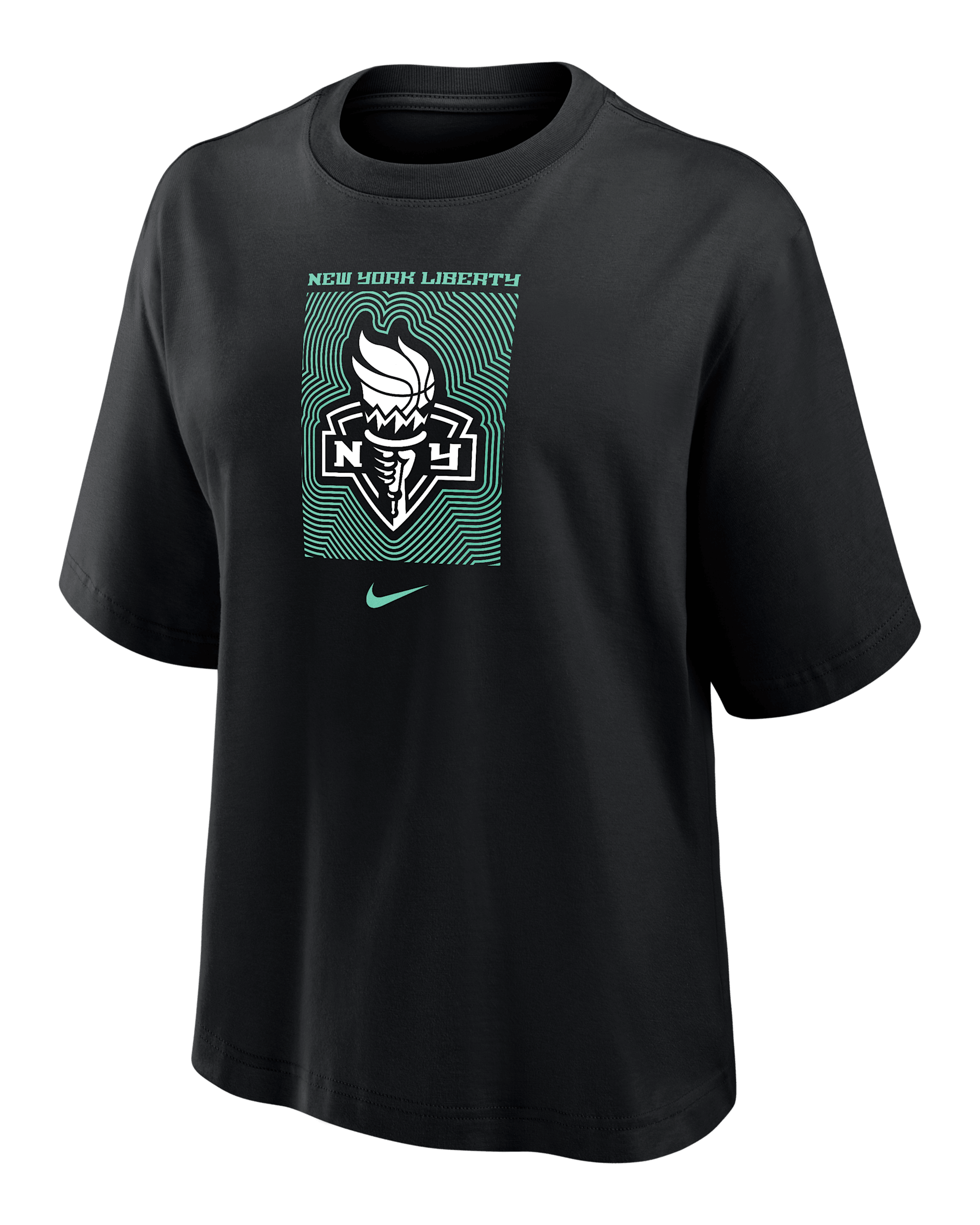 Playera Nike de la WNBA de corte cuadrado para mujer New York Liberty - Negro