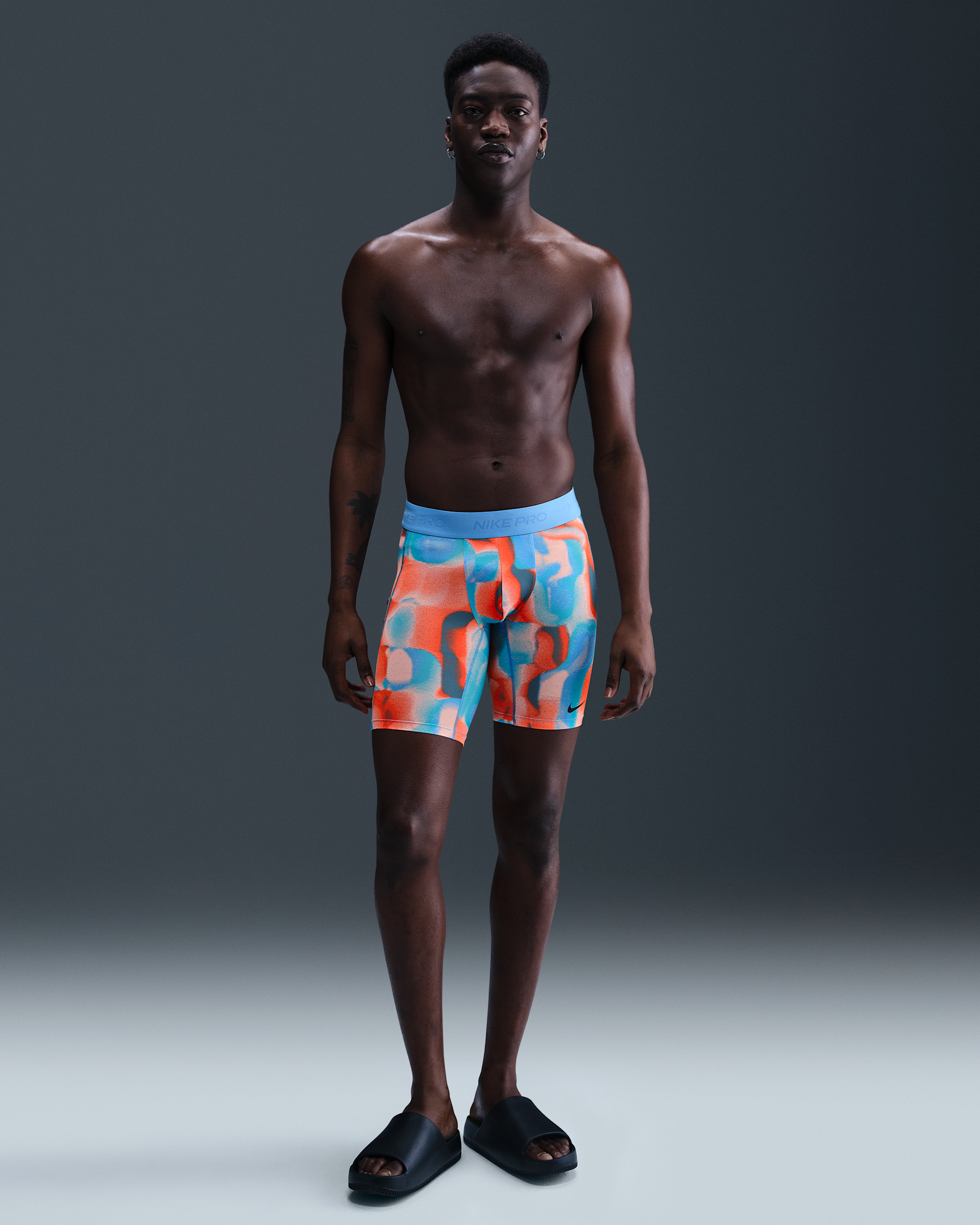 Nike Pro Men's Dri-FIT Shorts - Washed Coral/University Blue/Black