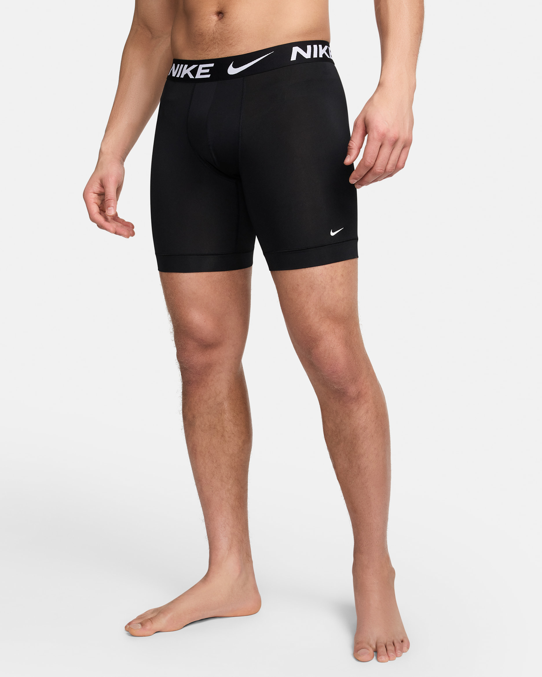 Ανδρικό μακρύ μποξεράκι Dri-FIT Nike Essential Micro - Μαύρο/Λευκό