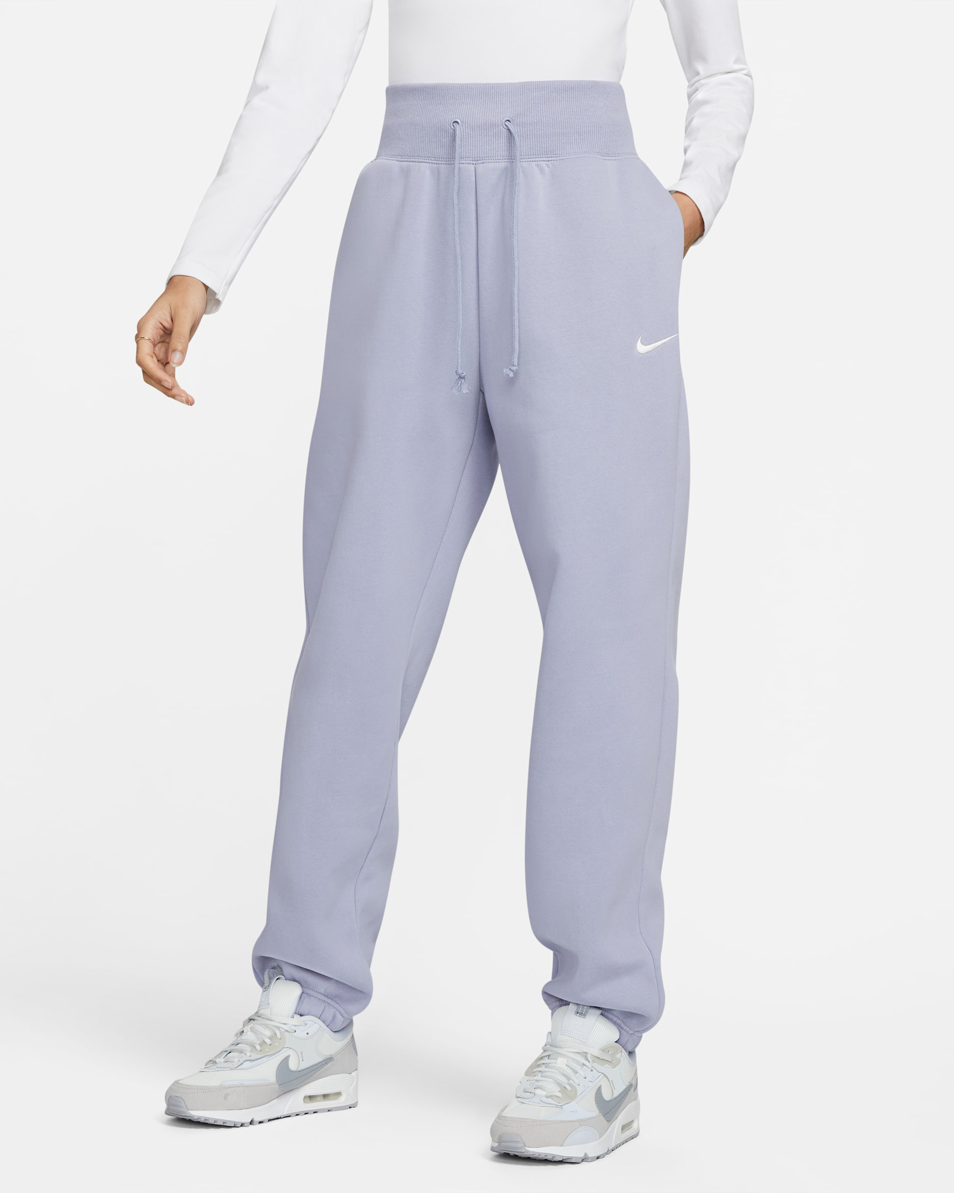 Nike Sportswear Phoenix Fleece Women's High-Waisted Oversized Sweatpants - Indigo Haze/Sail