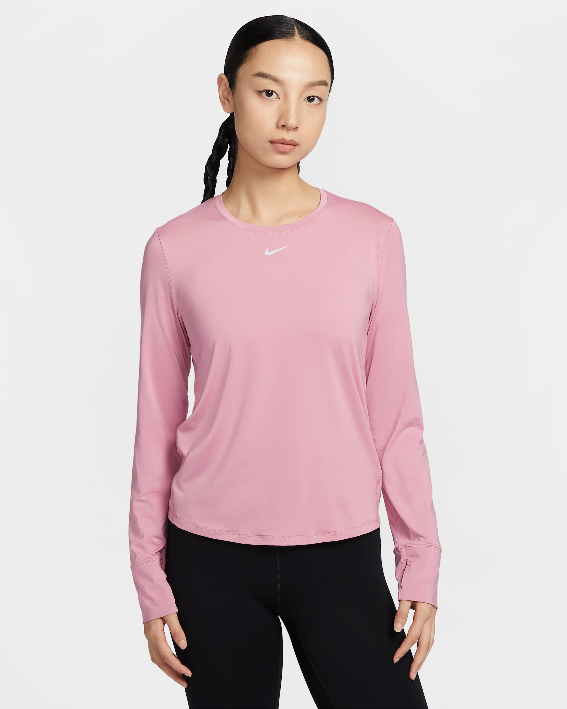 ナイキ ワン クラシック ウィメンズ Dri-FIT ロングスリーブ トップ - エレメンタルピンク/ブラック