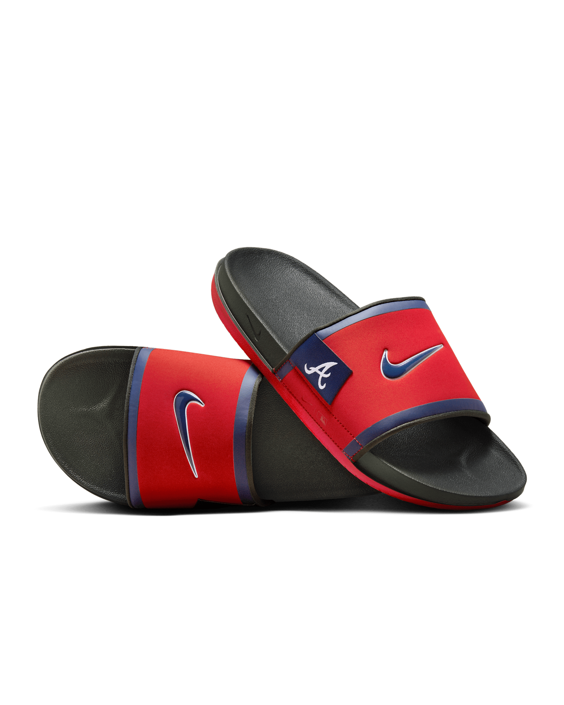 Nike Offcourt (Atlanta Braves) Offcourt Slides - Sport Red/Dark Smoke Grey/Midnight Navy