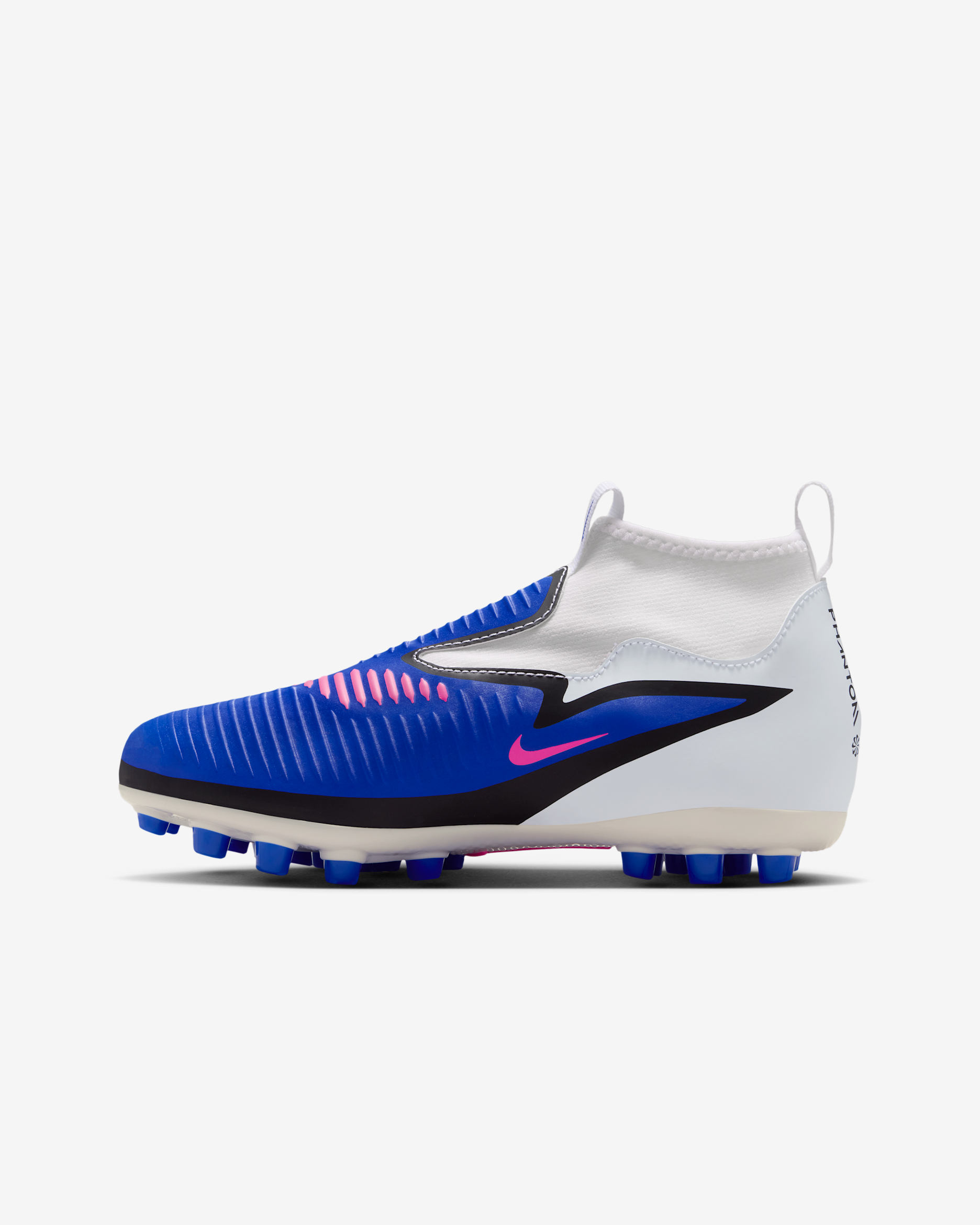 Chaussure de foot à crampons multi-surfaces Nike Jr. Phantom 6 High Academy pour ado - Racer Blue/Blanc/Pink Blast