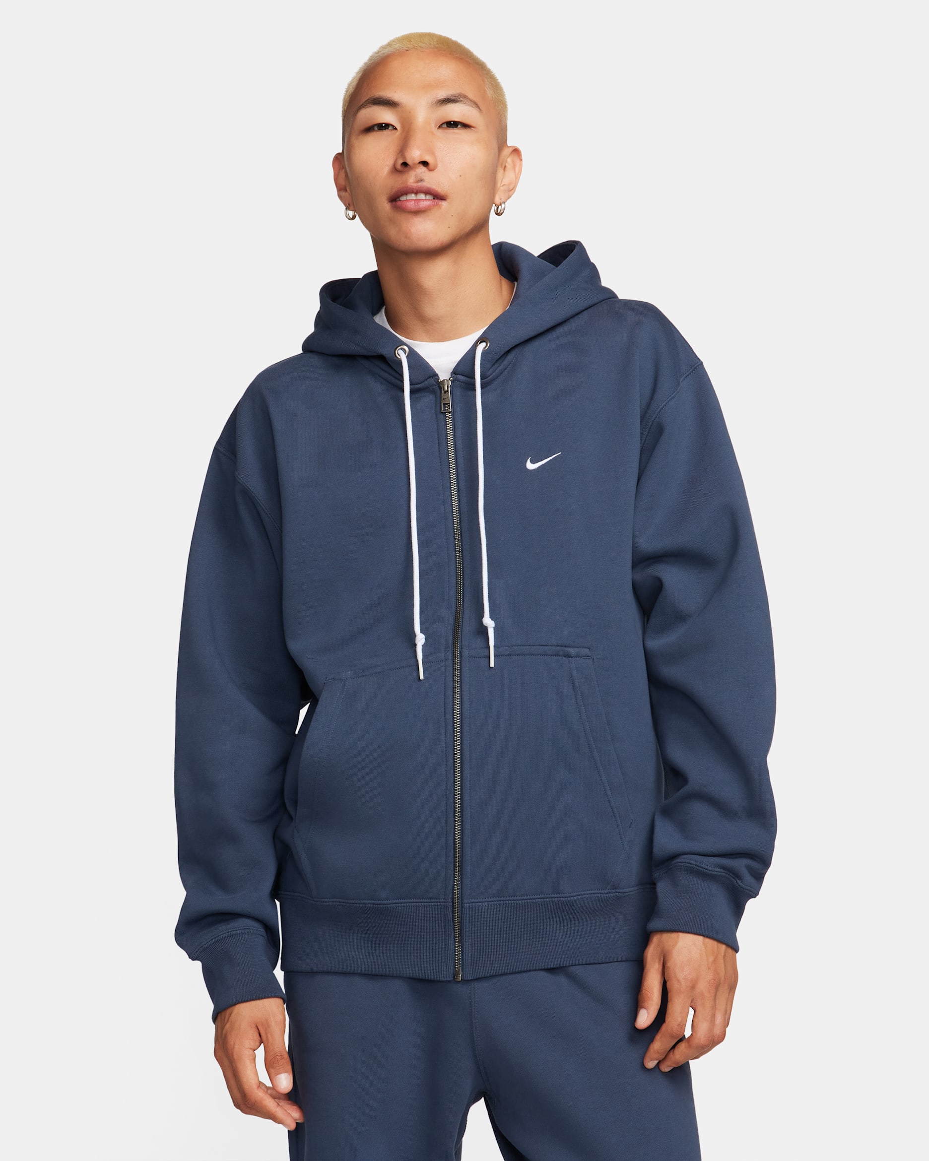 ナイキ ソロ スウッシュ メンズ フルジップ パーカー - サンダーブルー/ホワイト