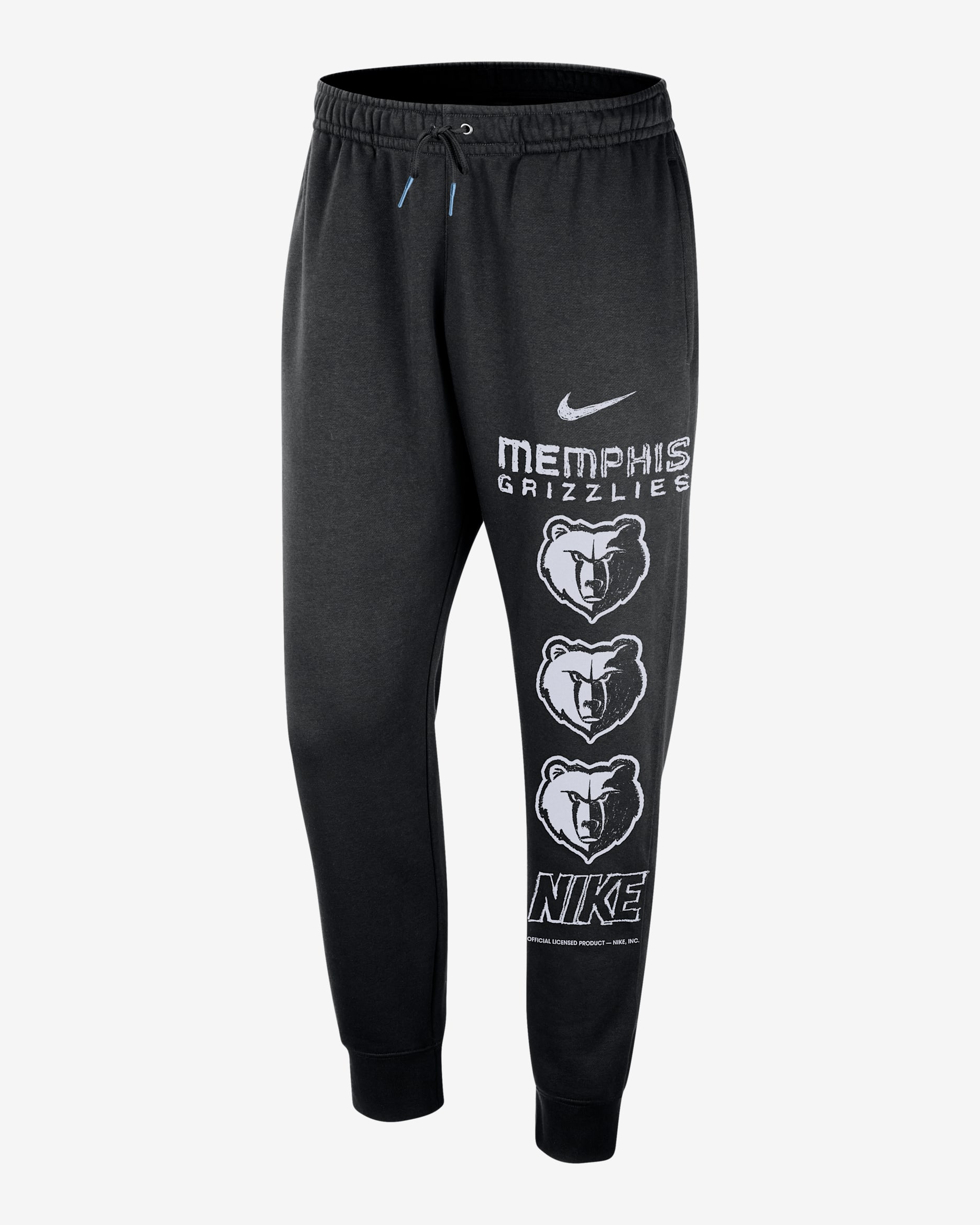 Memphis Grizzlies Courtside Nike NBA Club Fleece-Jogger für Herren - Schwarz/Light Blue