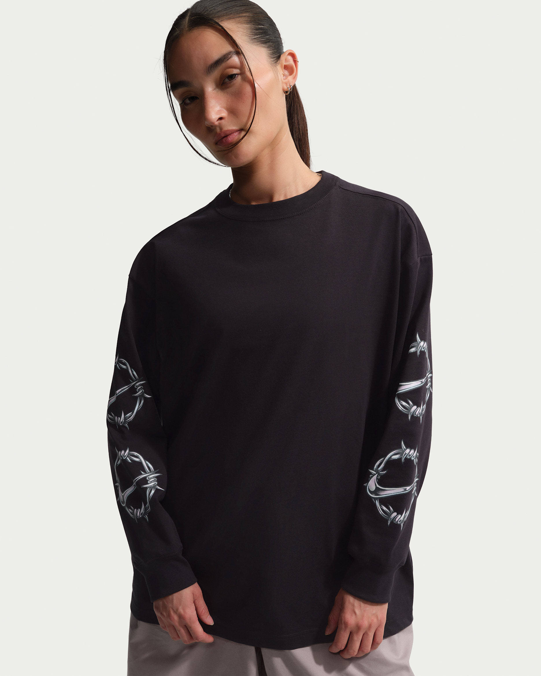 Nike Sportswear Women's Oversized Long-Sleeve T-Shirt - Black