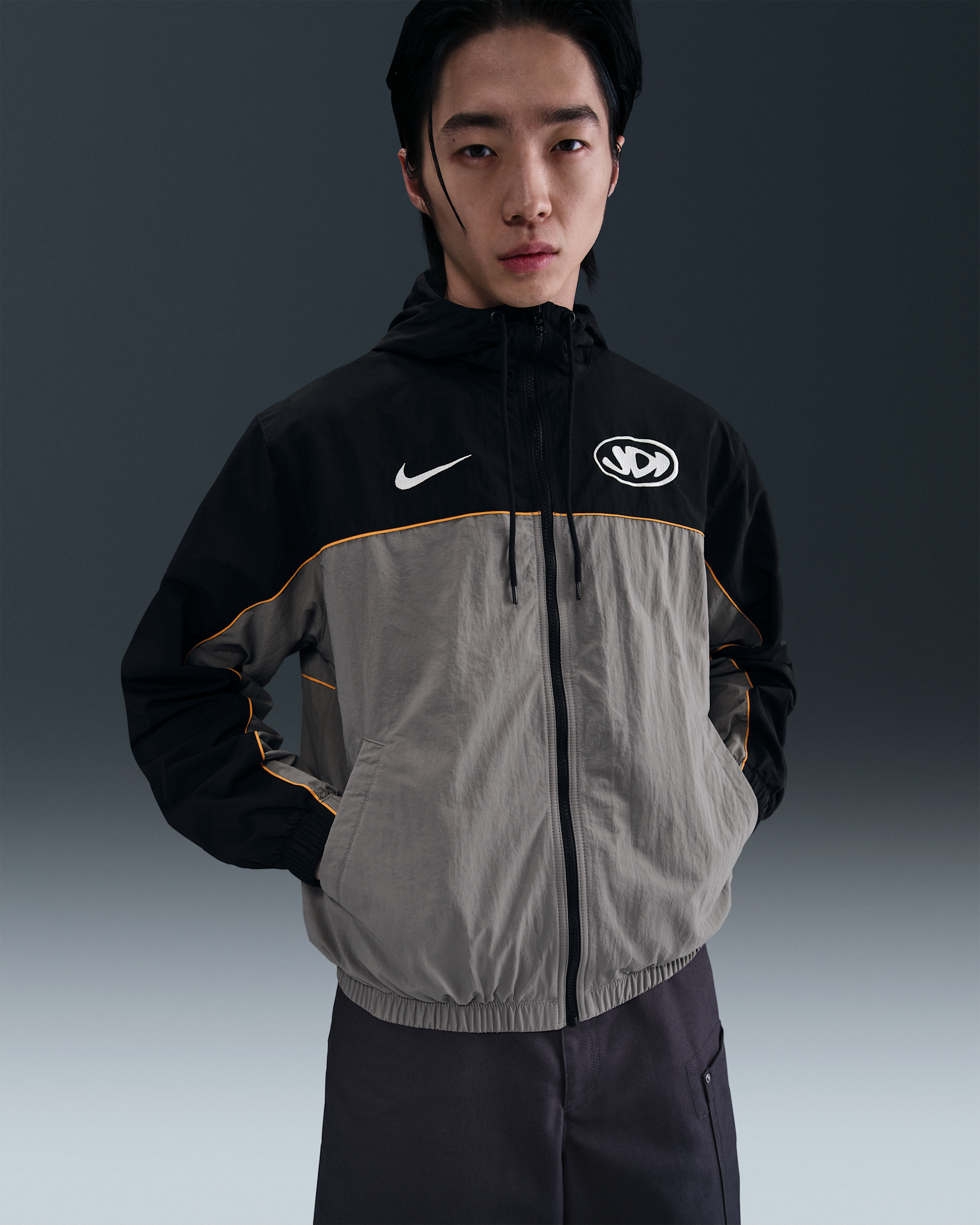 Nike Club 男款連帽外套 - Flat Pewter/黑色/白色