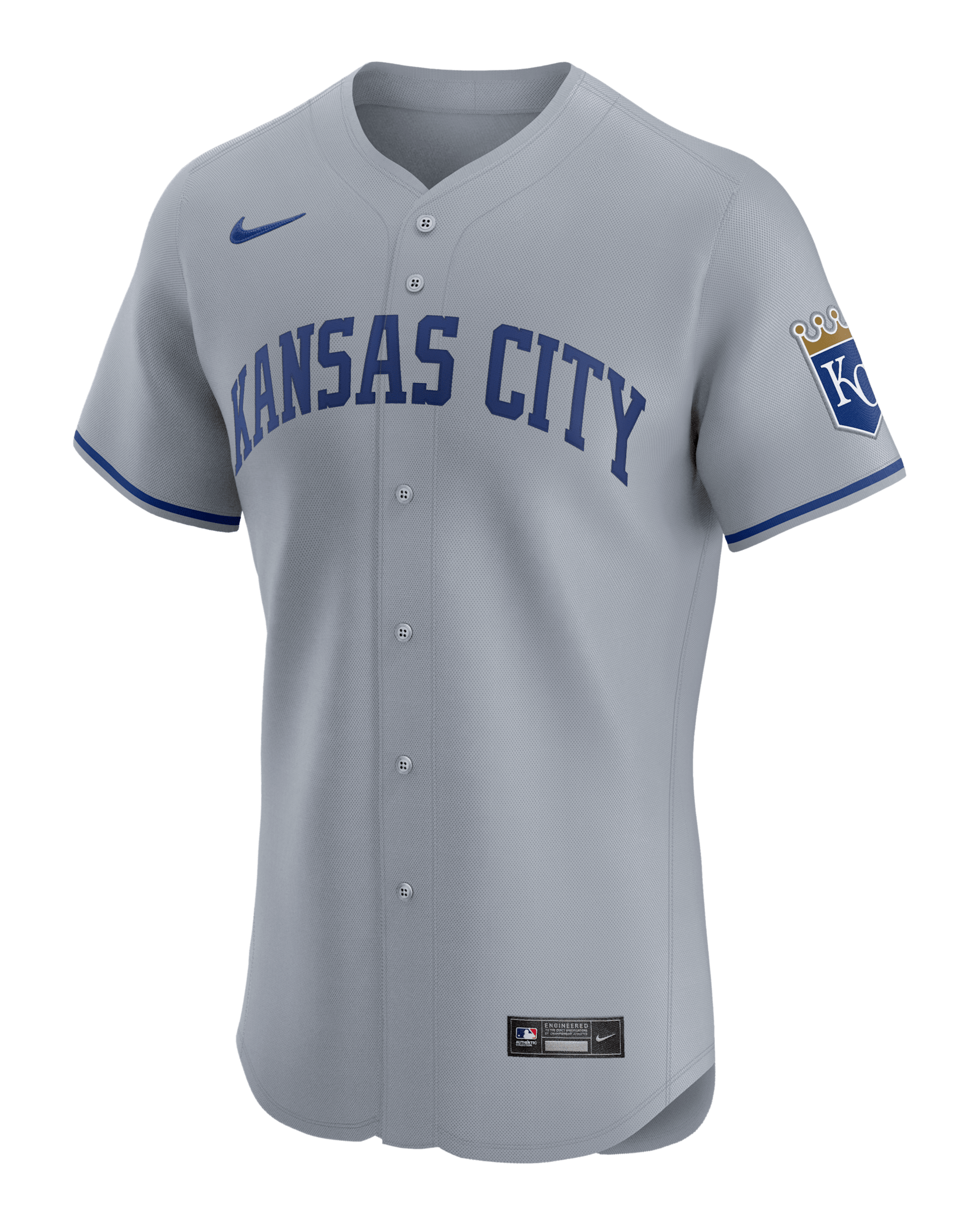 Kansas City Royals Men's Nike Dri-FIT ADV MLB Elite Jersey - Grey