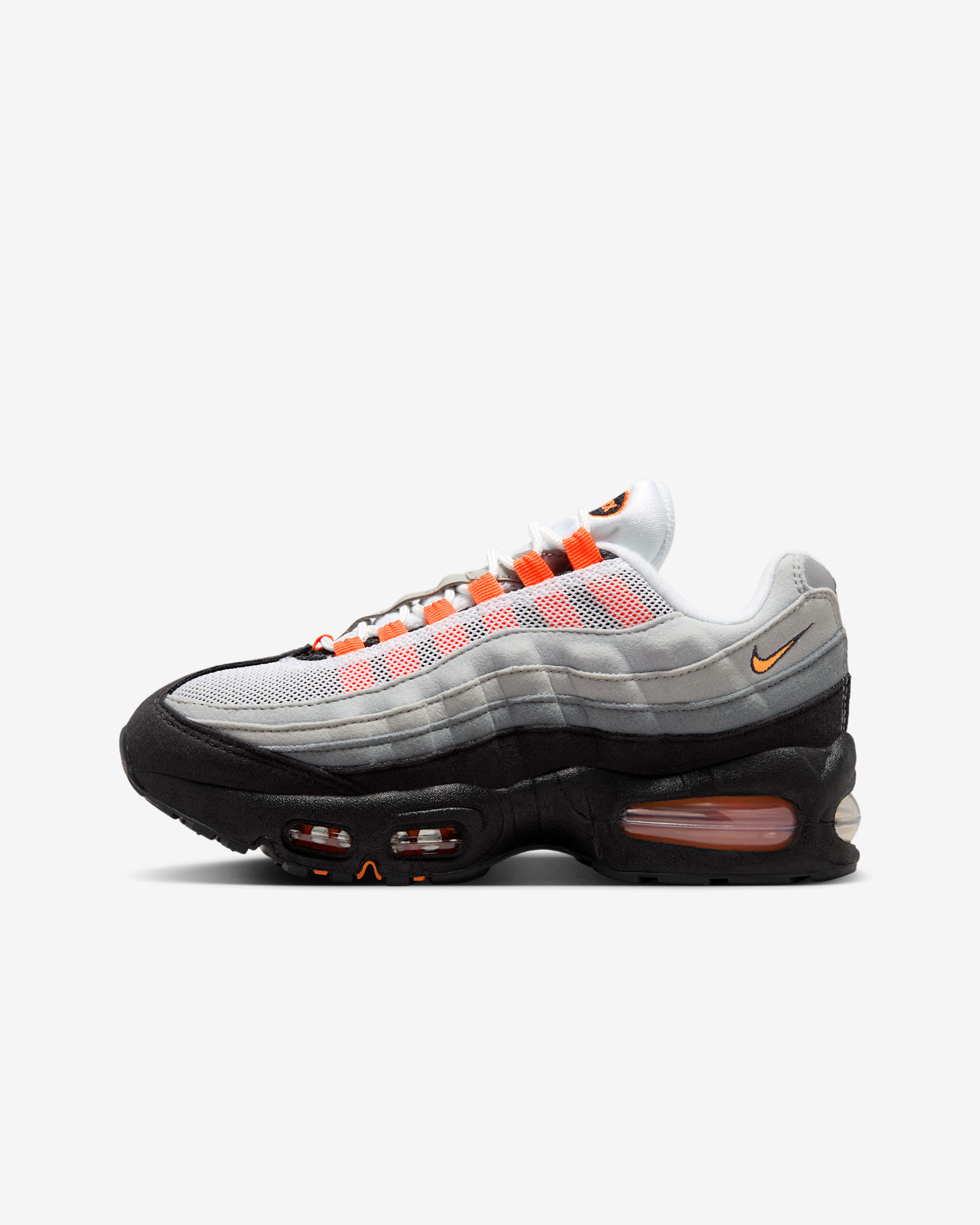 Nike Air Max 95 Older Kids' Shoes - Black/Cool Grey/White/Bright Mandarin