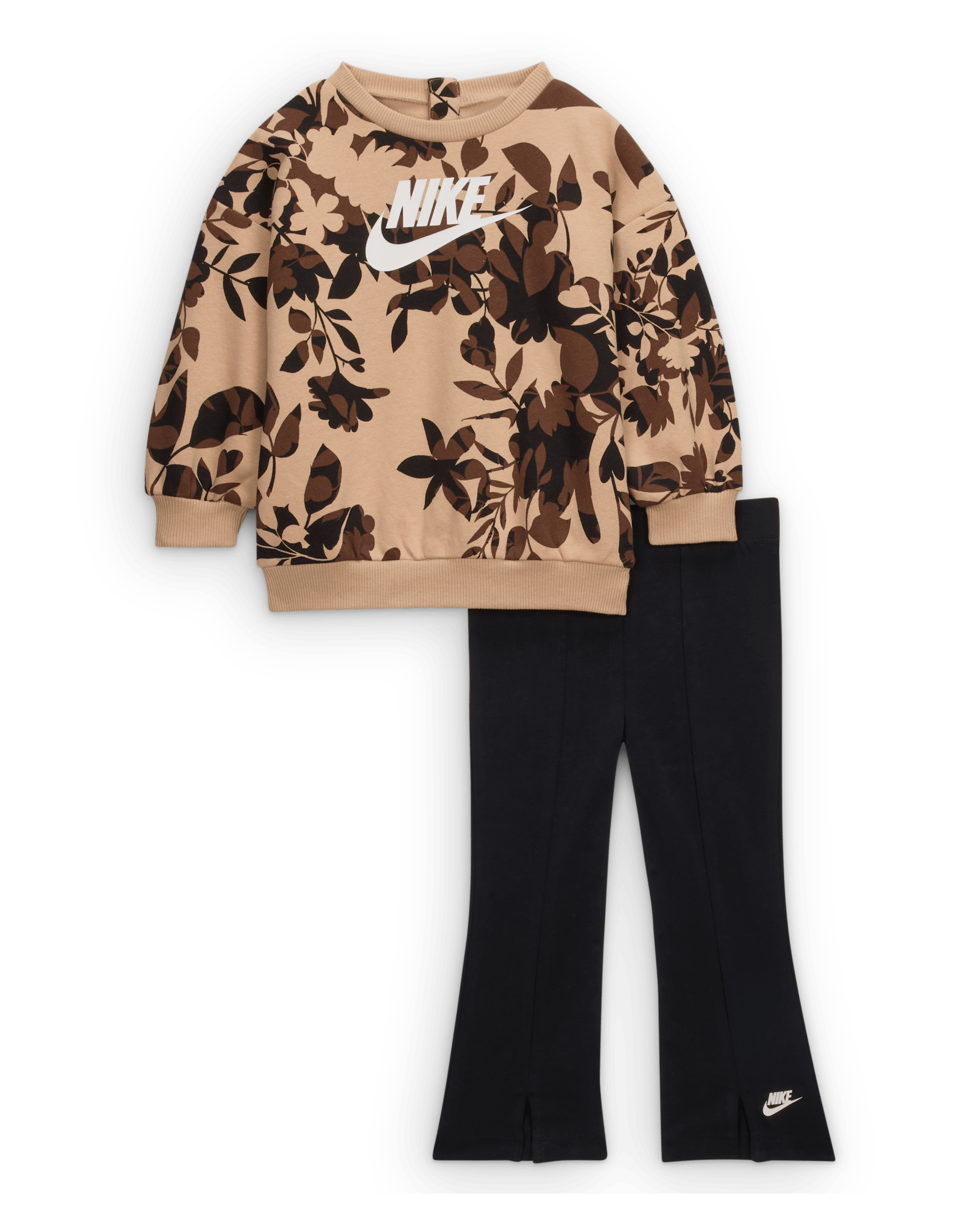 Nike Baby (12-24M) Floral Camo Crew and Leggings Set - Black