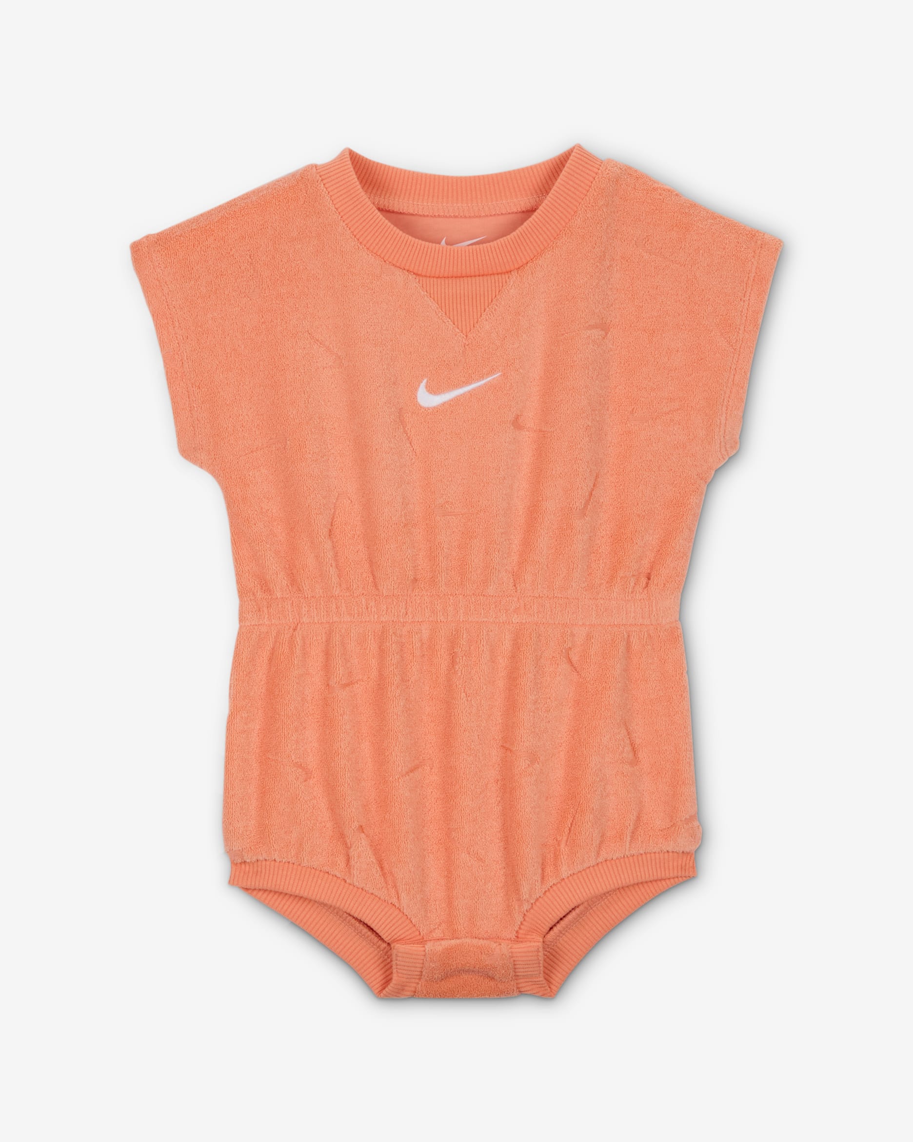 Nike Essentials Baby (0-9M) Jacquard Towel Terry Romper - Apricot Agate