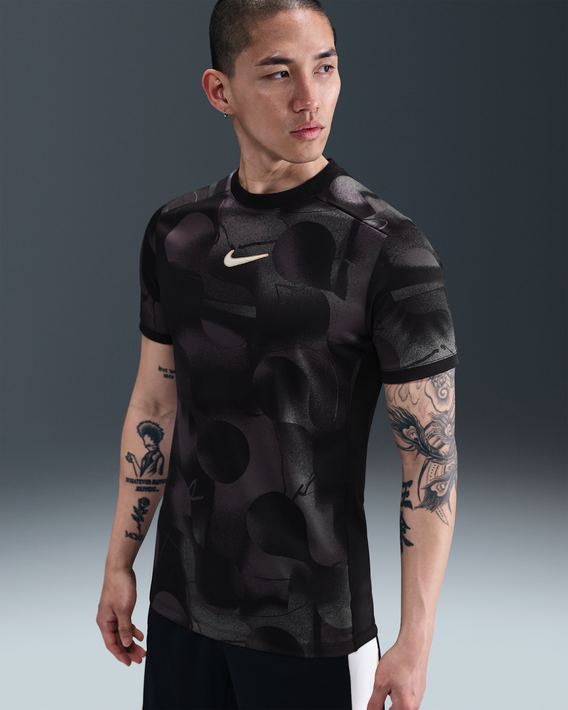 나이키 아카데미+ 남성 드라이 핏 축구 탑 - 다크 그레이/블랙/앤트러사이트/페일 아이보리