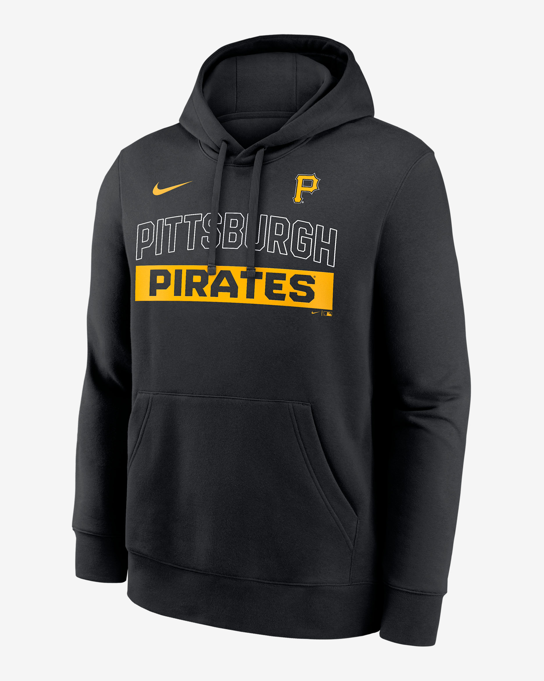 Sudadera con gorro sin cierre Nike de la MLB para hombre Pittsburgh Pirates Club - Negro