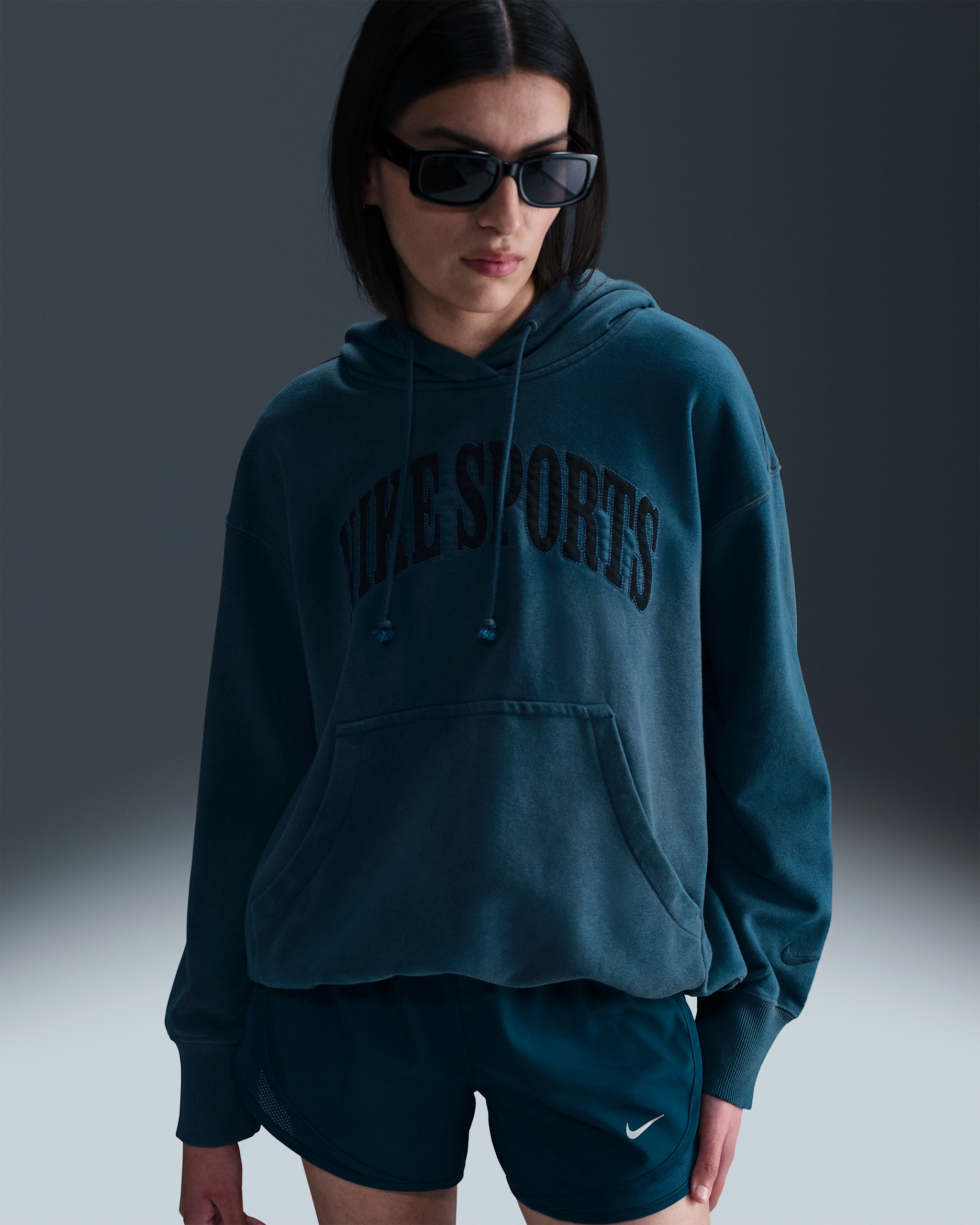 Sudadera con gorro de French Terry oversized para mujer Nike Sportswear Phoenix Fleece - Azul marino militar