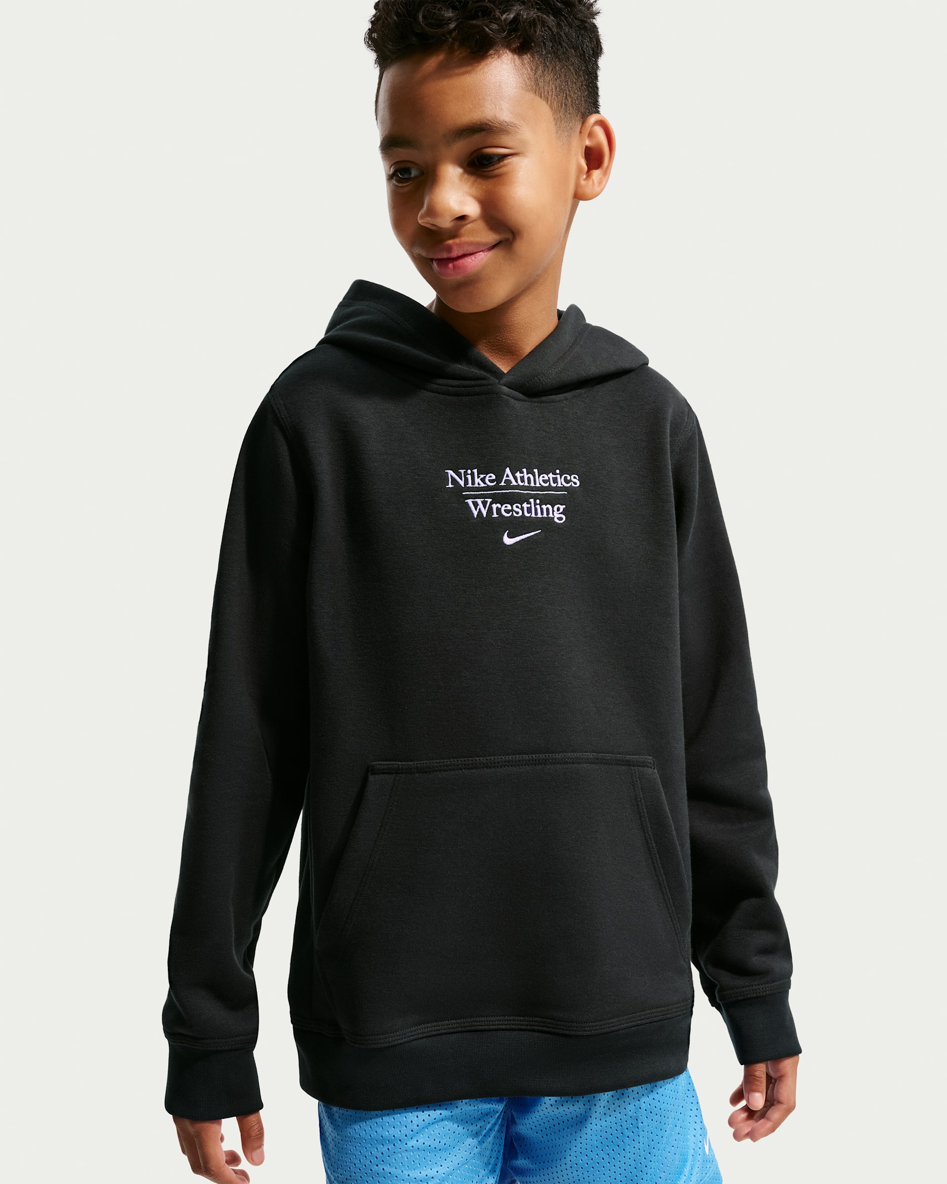 Nike Big Kids' Wrestling Pullover Hoodie - Black