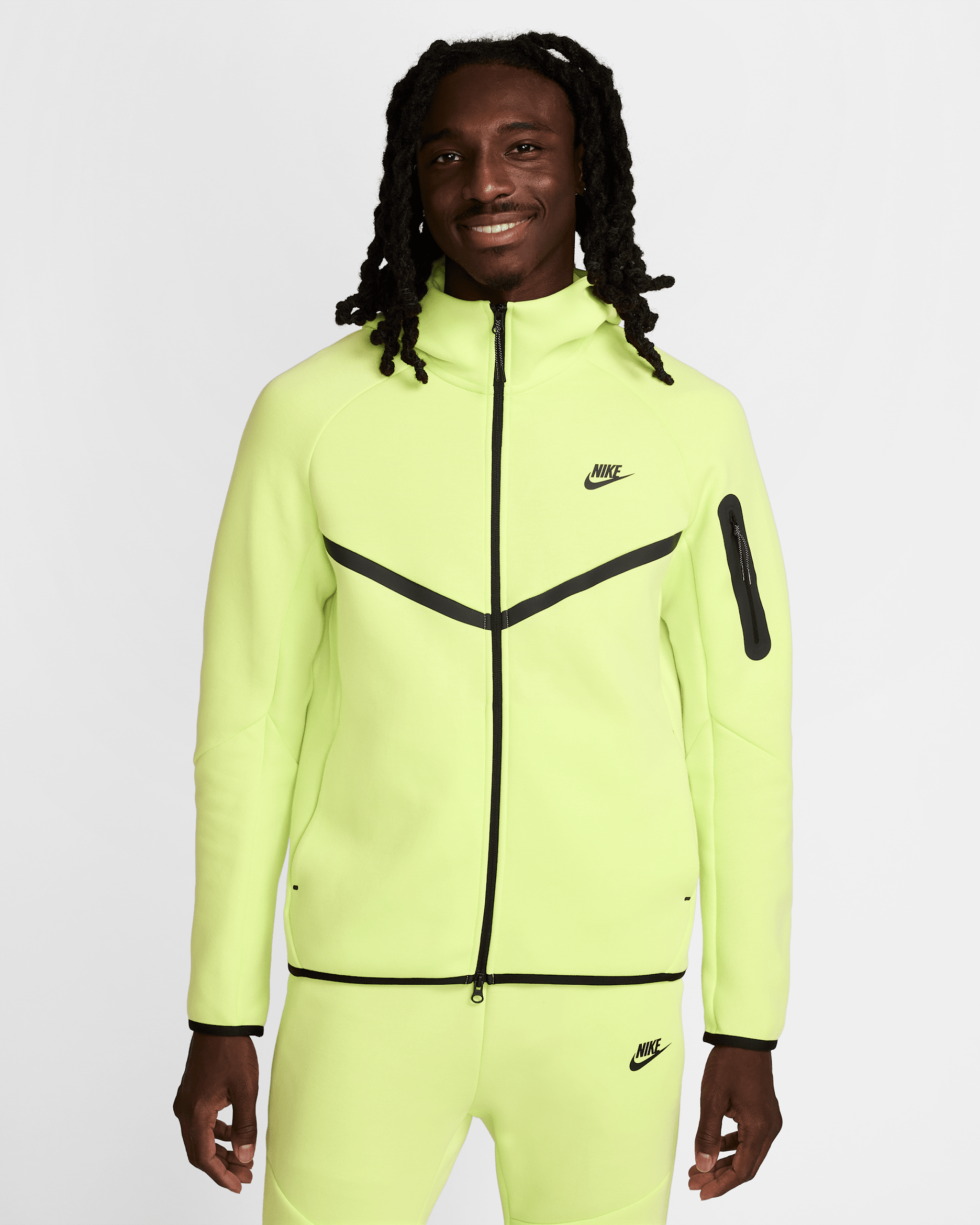Nike Tech Men's Fleece Windrunner Full-Zip Jacket - Light Lemon Twist/Black