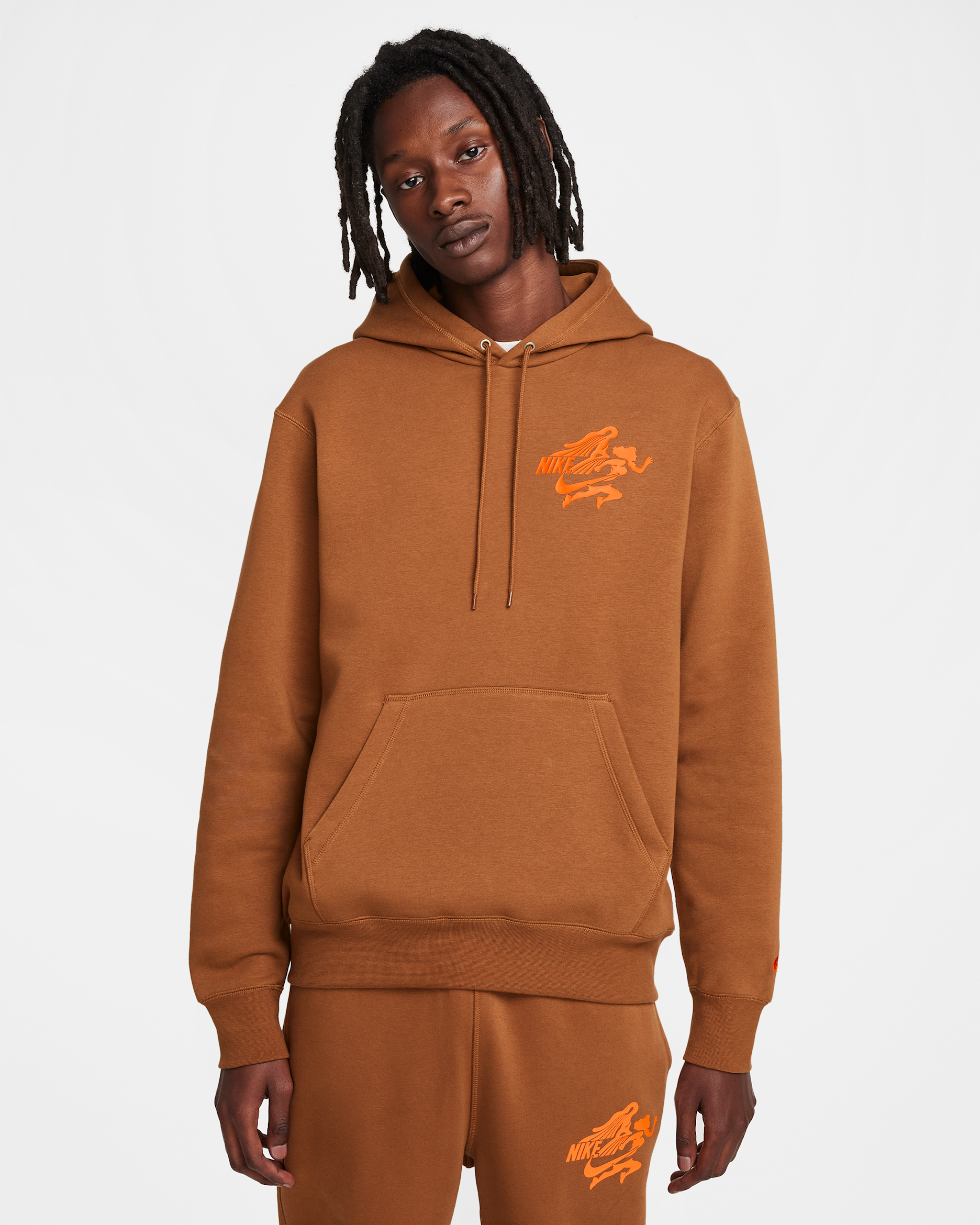 Nike Sportswear Club Men's Hoodie - Light British Tan/Light British Tan/Safety Orange