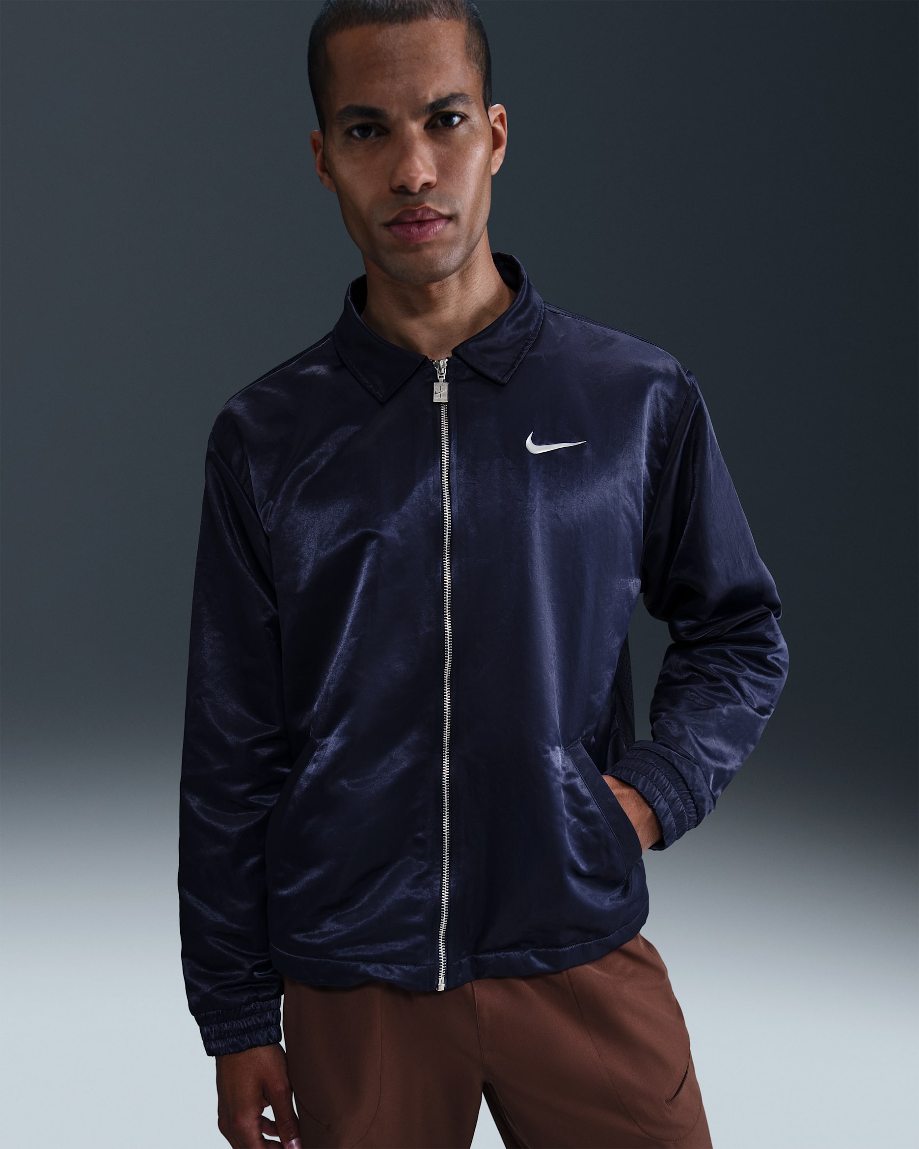 Chamarra para hombre NikeCourt Slam - Azul marino medianoche/Blanco