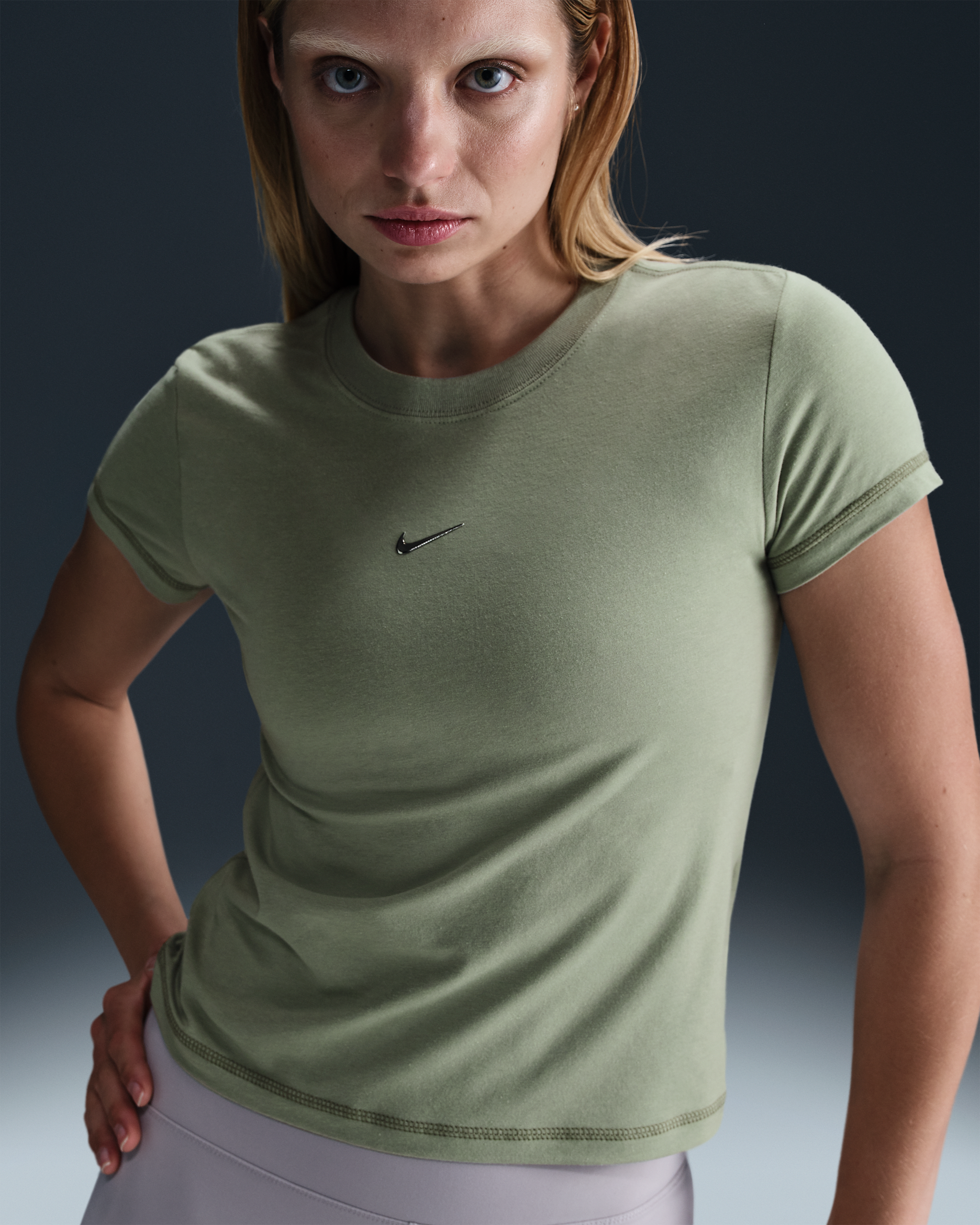 Nike Sportswear Chill Knit Women's Slim Cropped T-Shirt - Jade Horizon