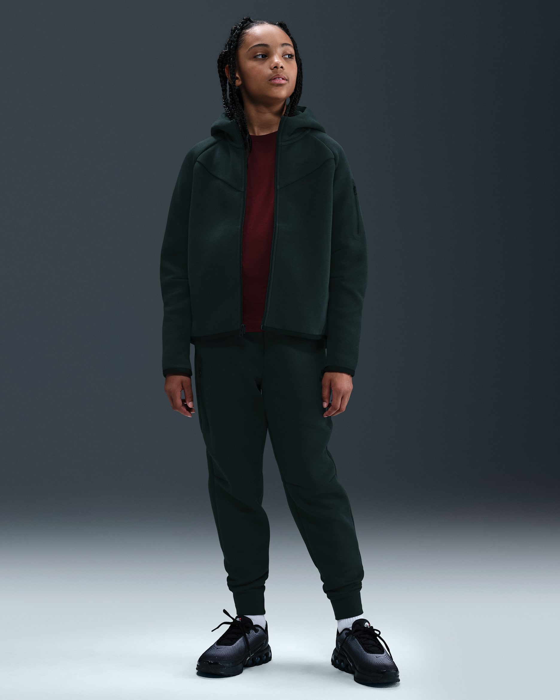 Nike Sportswear Tech Fleece joggingbroek voor meisjes - Seaweed/Zwart/Zwart