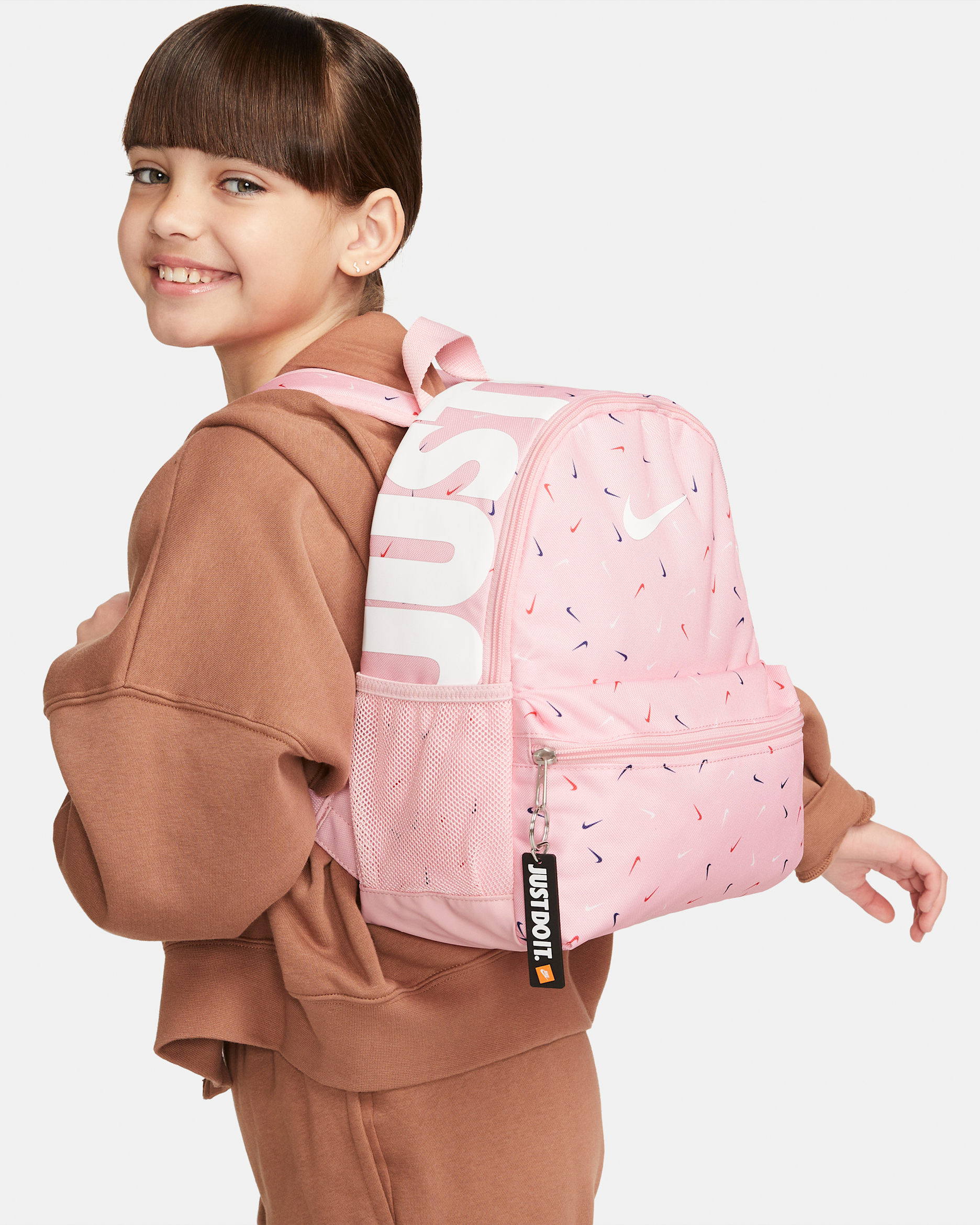 Nike Brasilia JDI Kids' Mini Backpack (11L) - Medium Soft Pink/Medium Soft Pink/White