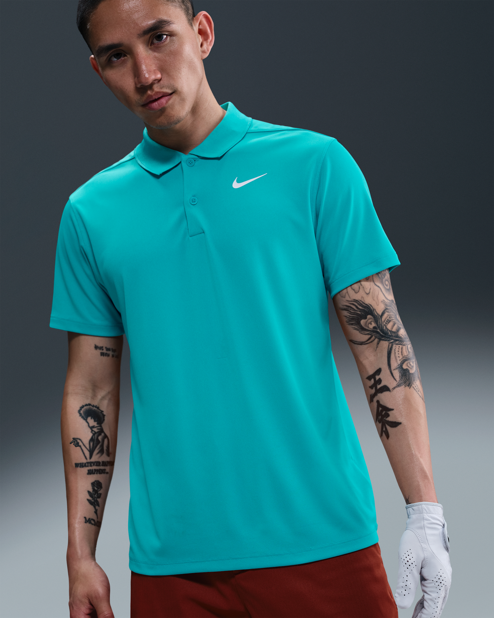 เสื้อโปโลกอล์ฟผู้ชาย Nike Dri-FIT Victory - Dusty Cactus/ขาว