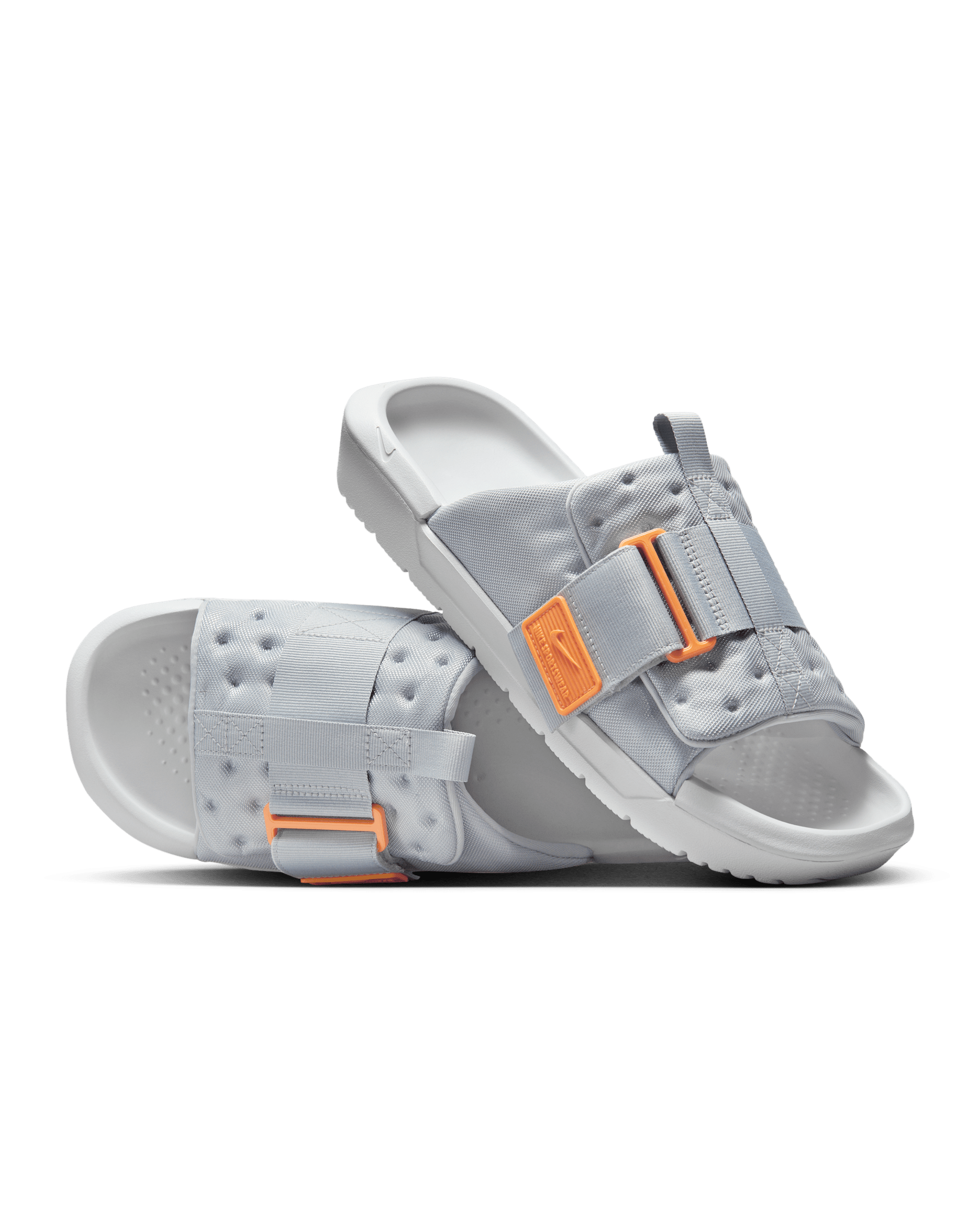 Nike Asuna 3 Men's Slides - Light Smoke Grey/Pure Platinum/Light Bone/Bright Mandarin