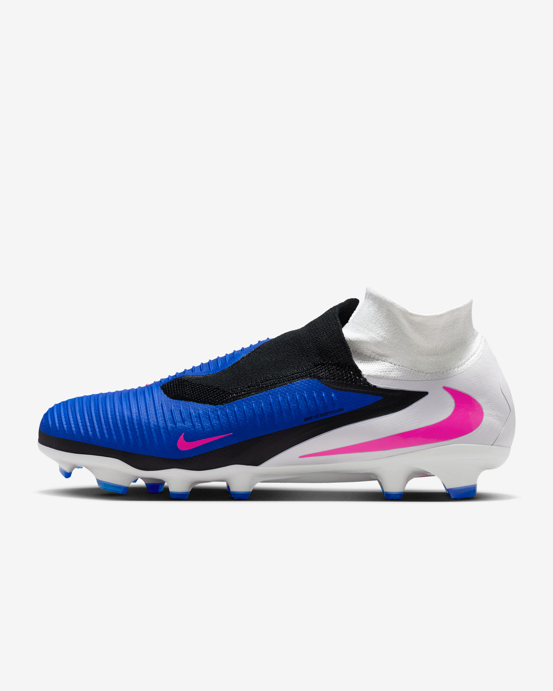 Kopačky Nike Phantom 6 High Pro na pevný povrch - Racer Blue/Bílá/Pink Blast