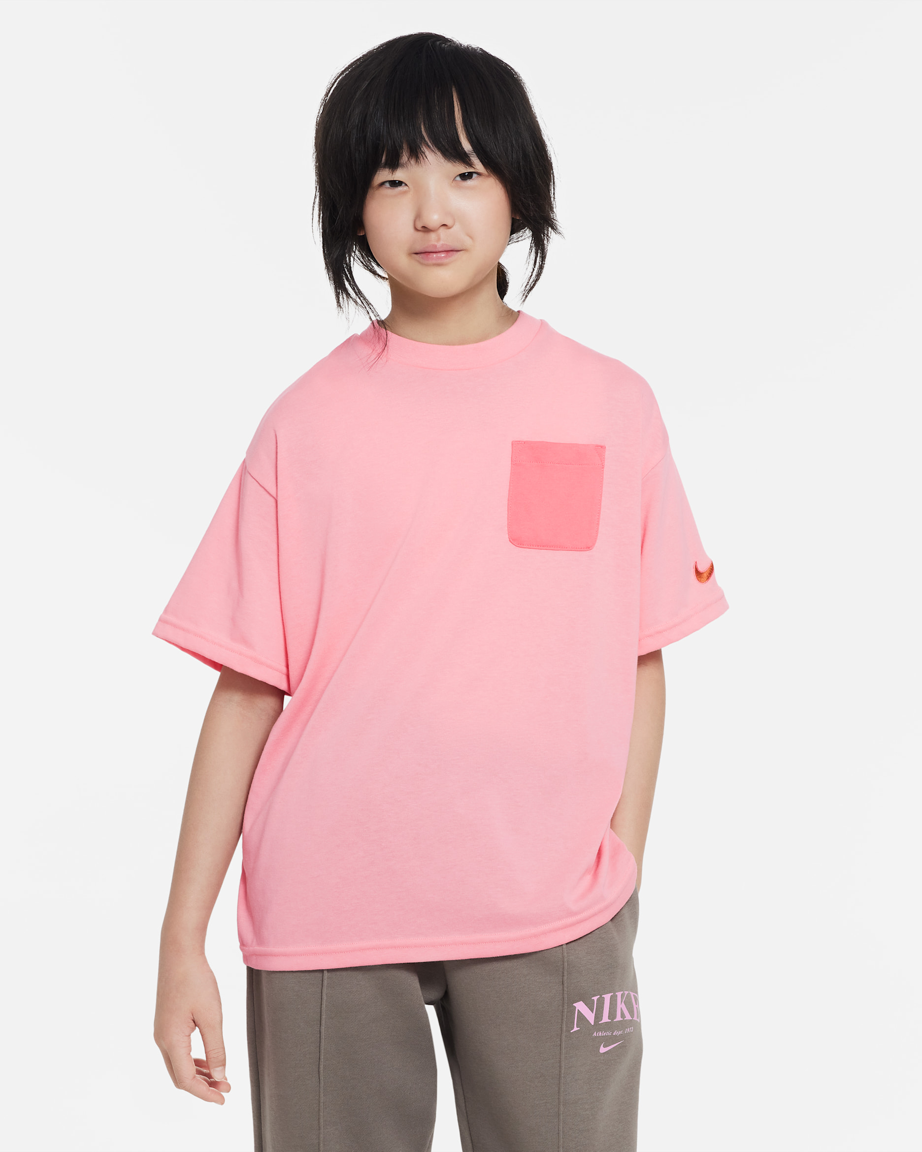Nike Outdoor Play Older Kids' Short-Sleeve Top - Coral Chalk/Sea Coral