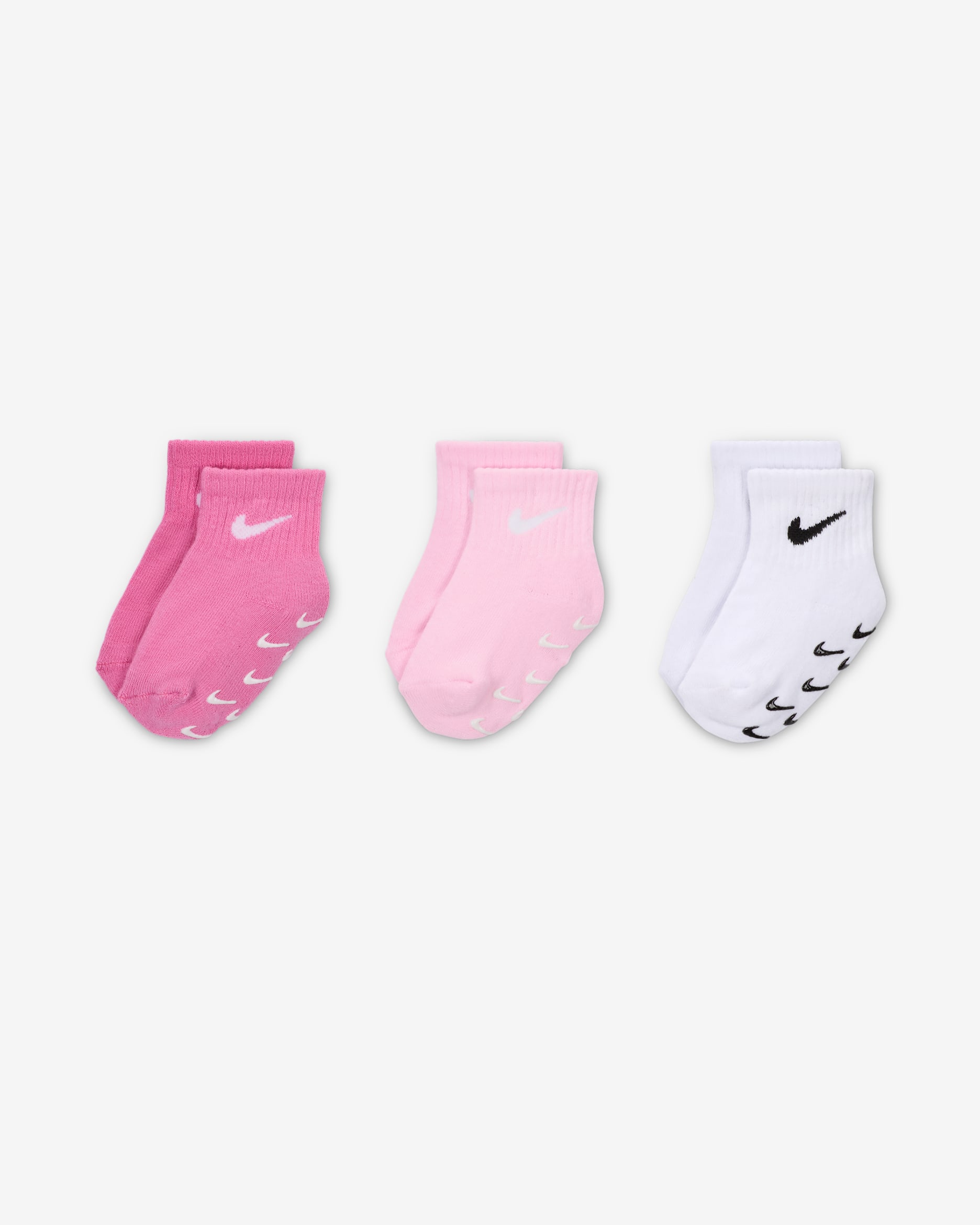 Nike Baby/Toddler Gripper Ankle Socks (3 Pairs) - Magic Flamingo