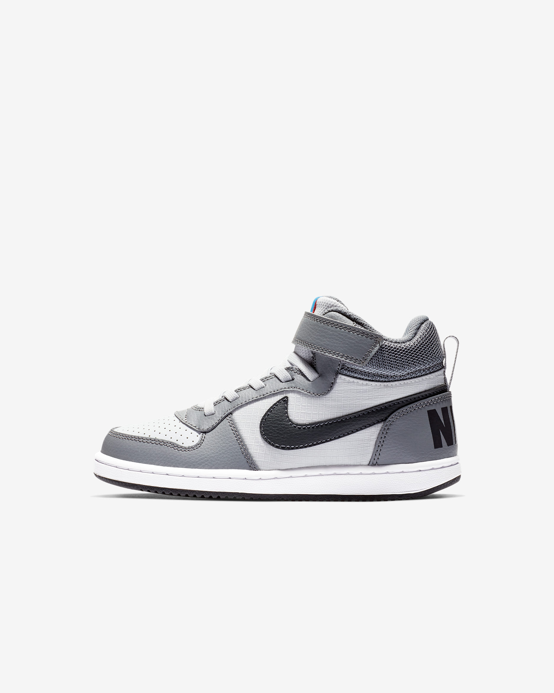 Nike Court Borough Mid Little Kids' Shoes - Cool Grey/Pure Platinum/Photo Blue/Anthracite