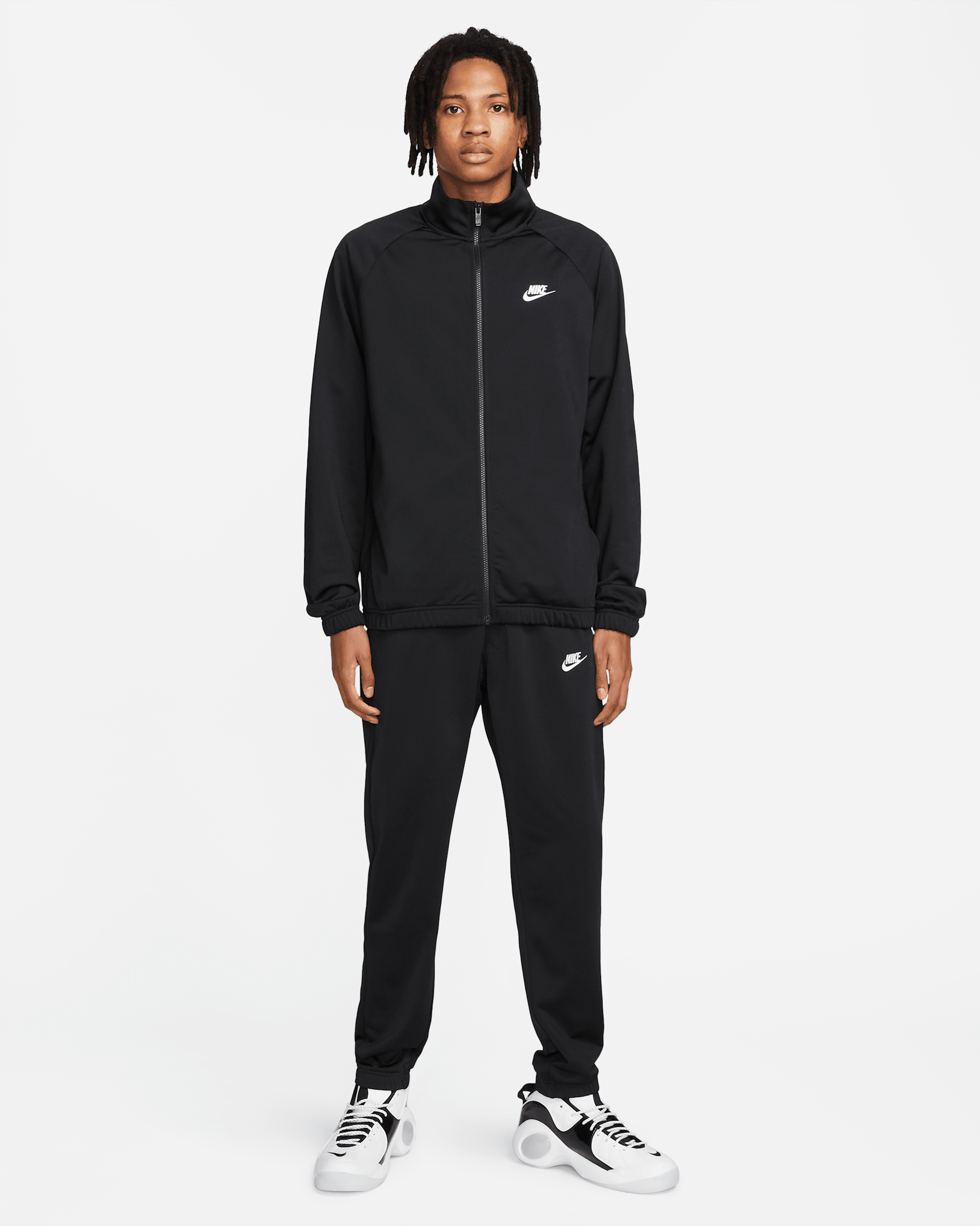 Conjunto de entrenamiento de tejido de poliéster para hombre Nike Club - Negro/Blanco