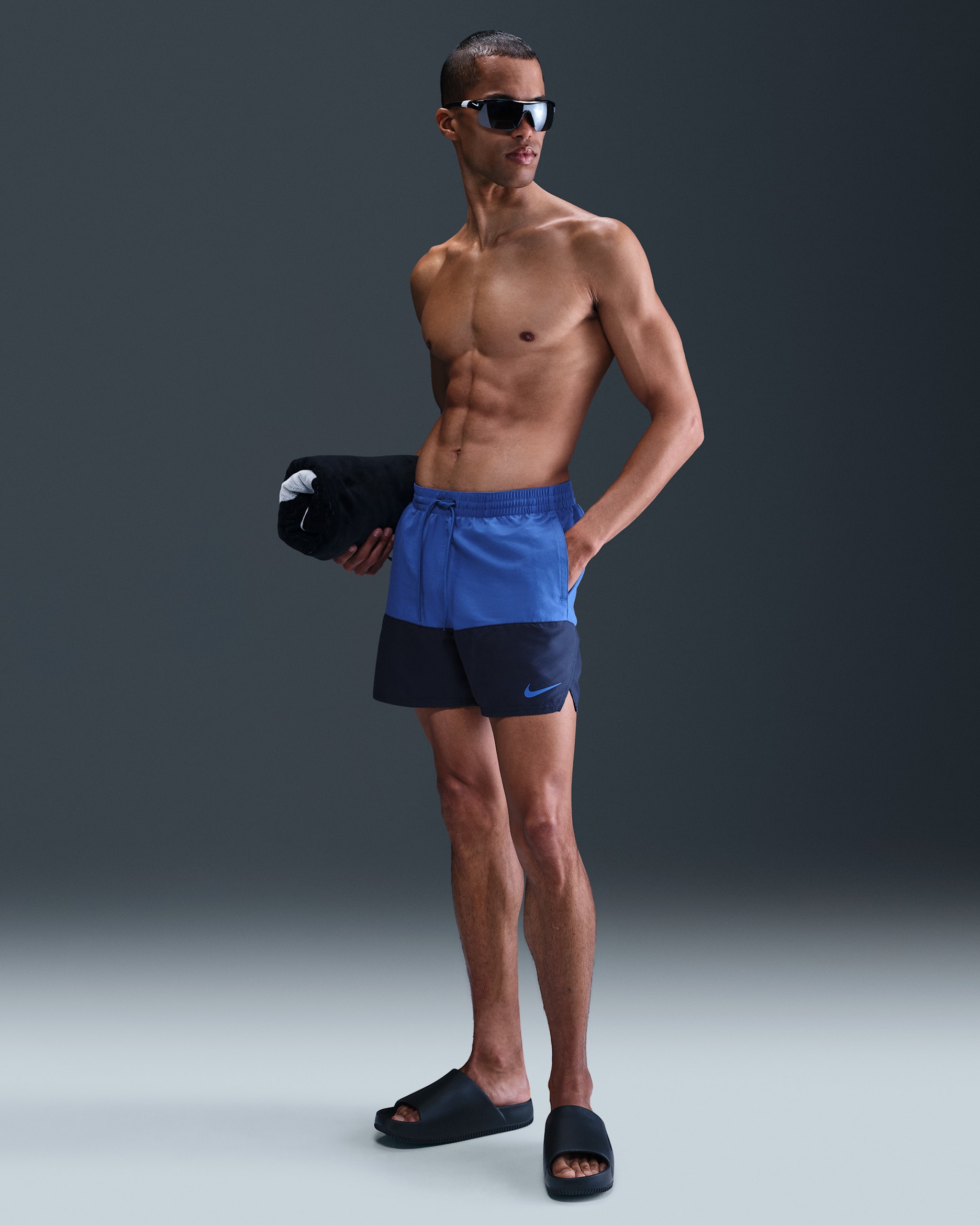 Shorts de playa o alberca de 13 cm con forro de ropa interior para hombre Nike Swim - Royal juego/Azul marino medianoche/Royal juego