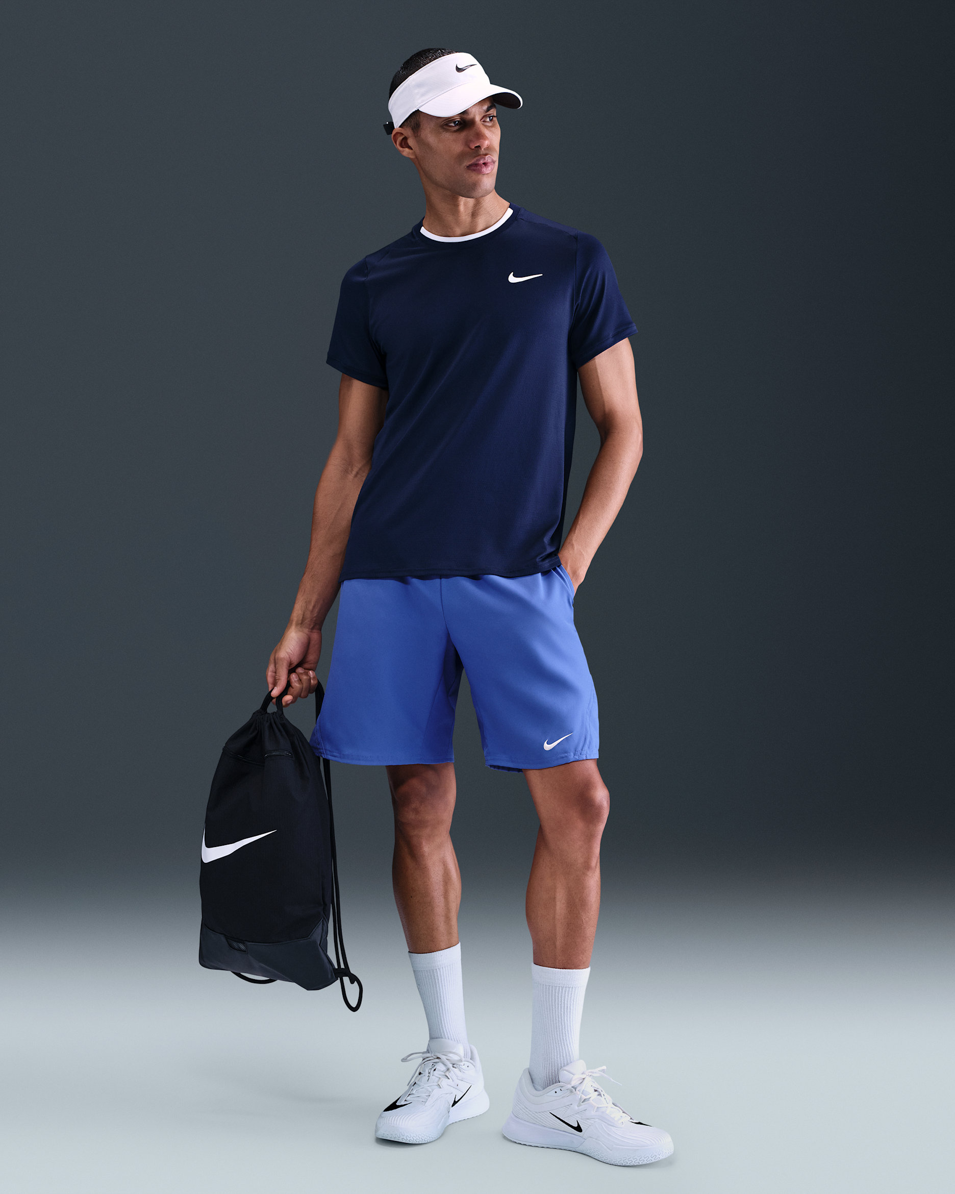 NikeCourt Victory Men's Dri-FIT 9" Tennis Shorts - Comet Blue/White