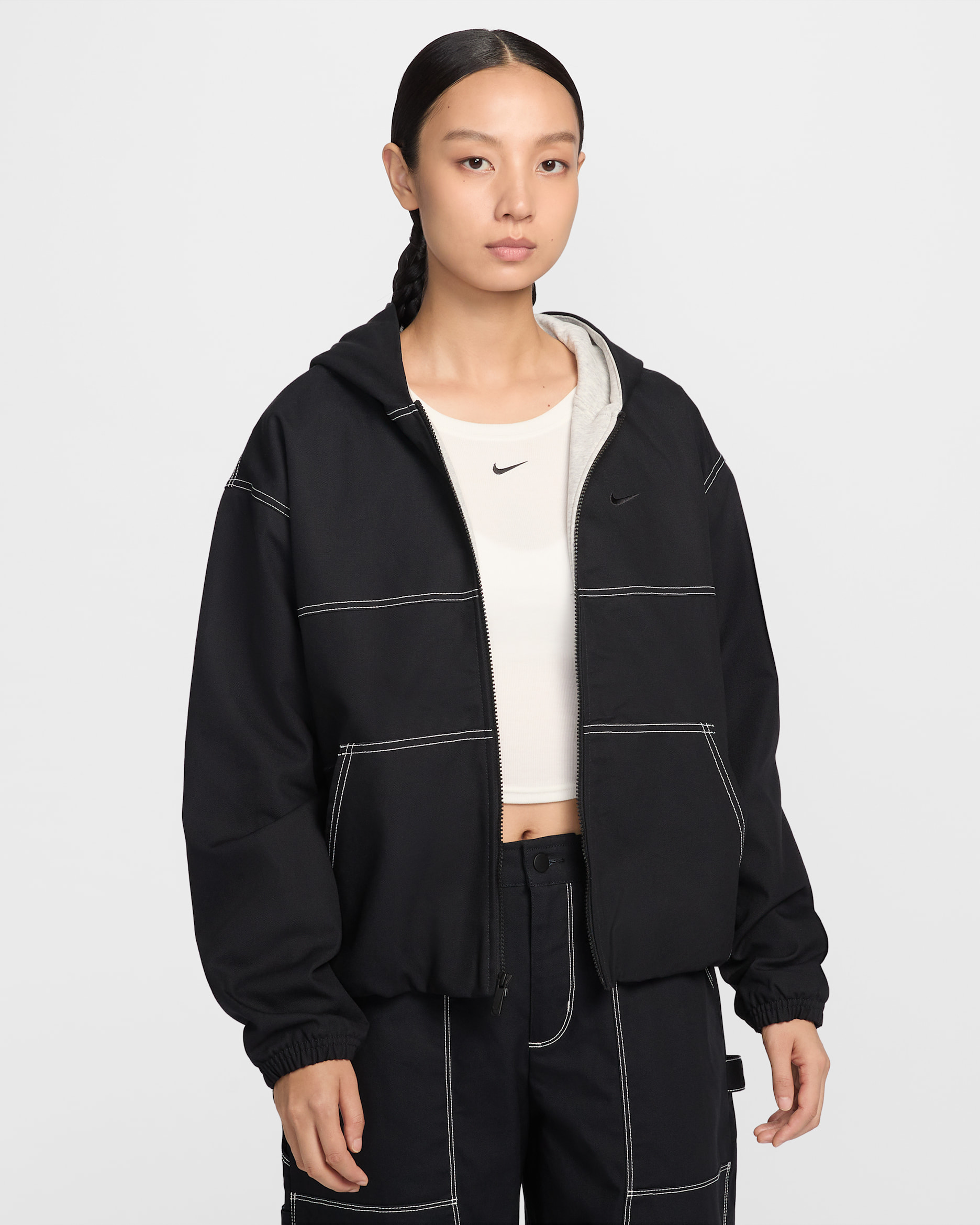 ナイキ スポーツウェア ウィメンズ オーバーサイズド ワークウェア ジャケット - ブラック/ブラック