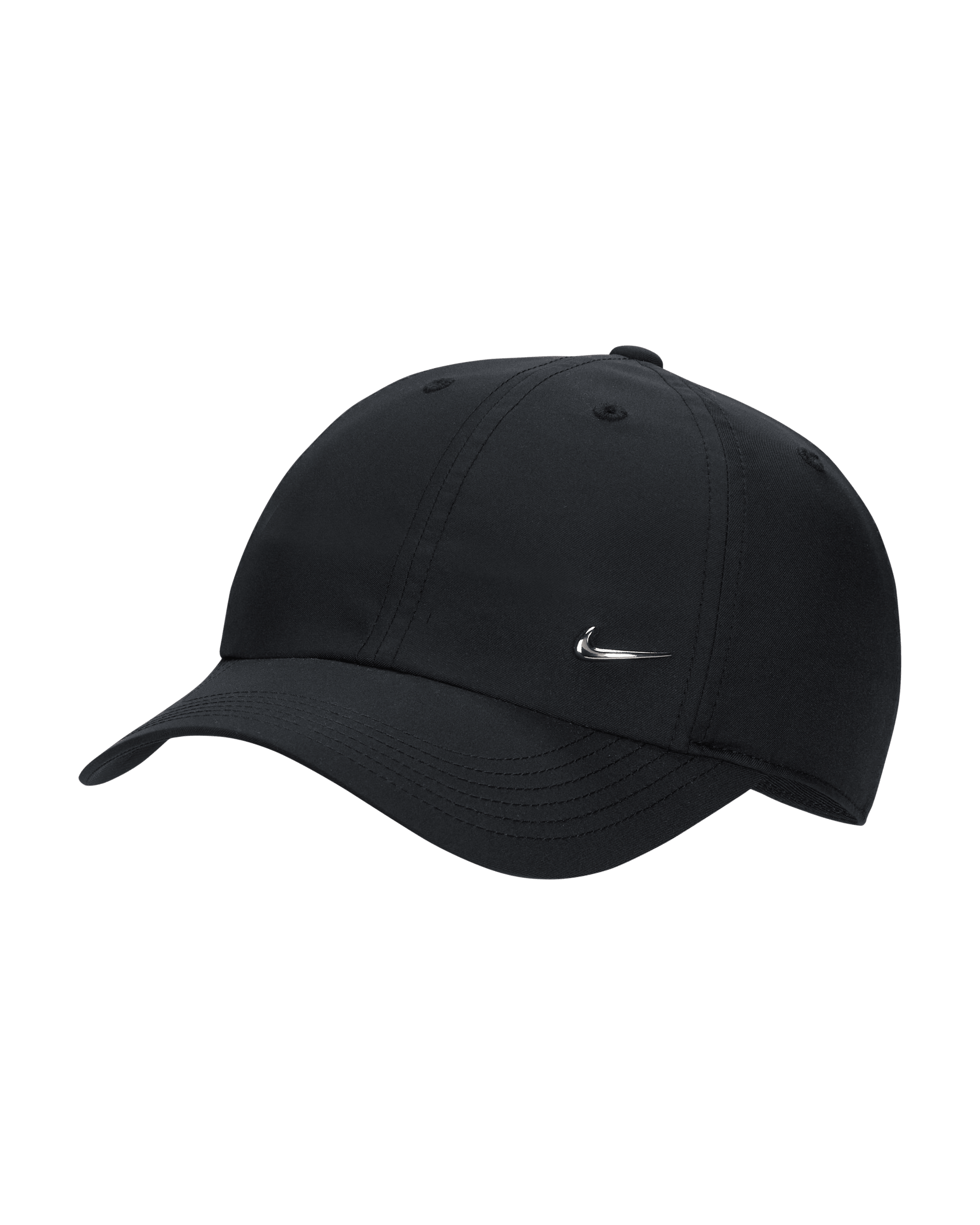 Cappello destrutturato con Swoosh in metallo Nike Dri-FIT Club – Bambini - Nero/Argento metallizzato