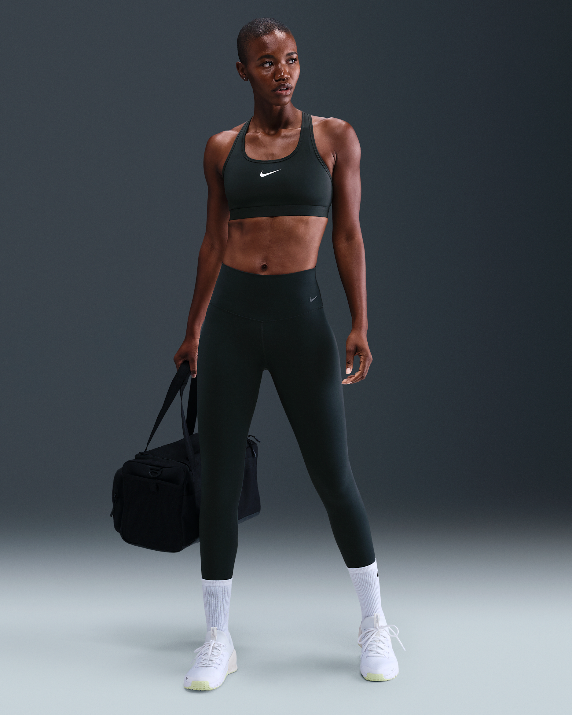 Nike Zenvy Women's High-Waisted Full-Length Leggings - Seaweed/Black