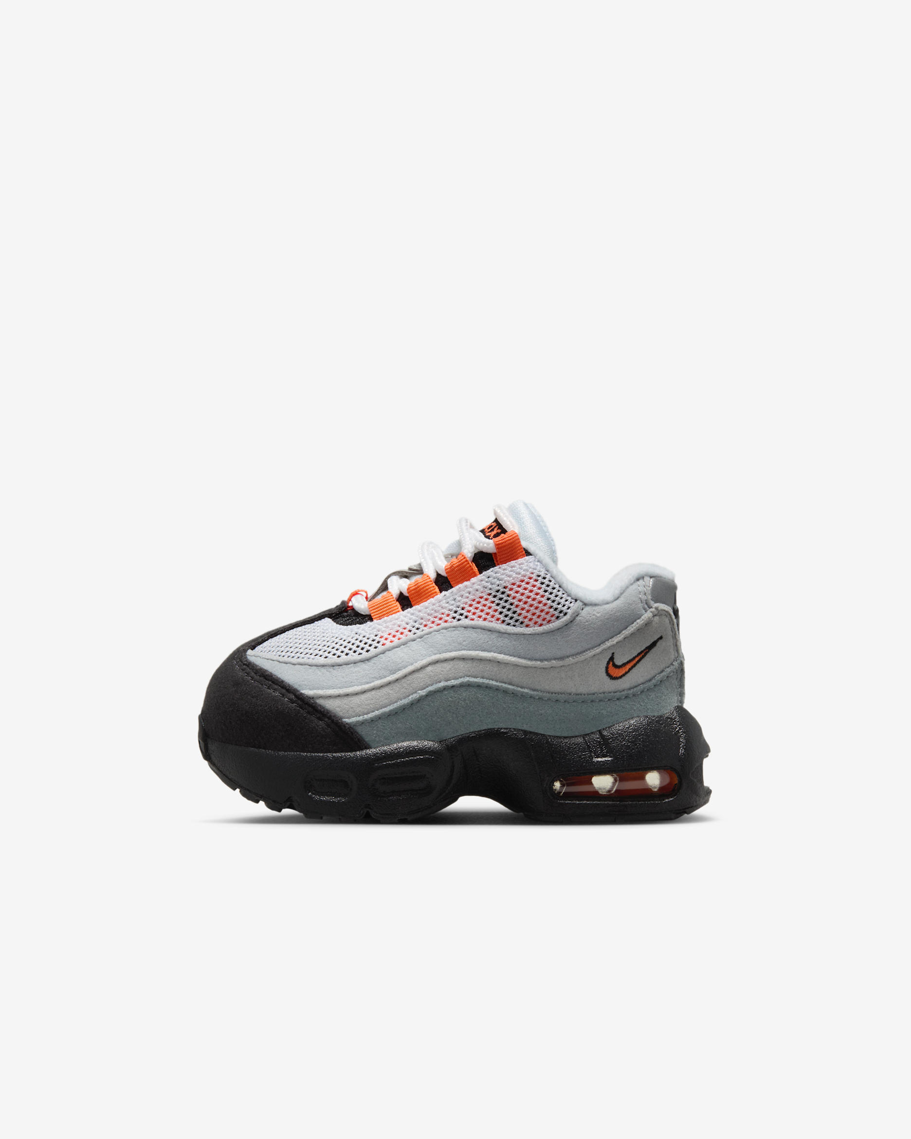 Nike Air Max 95 Recraft Baby/Toddler Shoes - Black/Cool Grey/White/Bright Mandarin