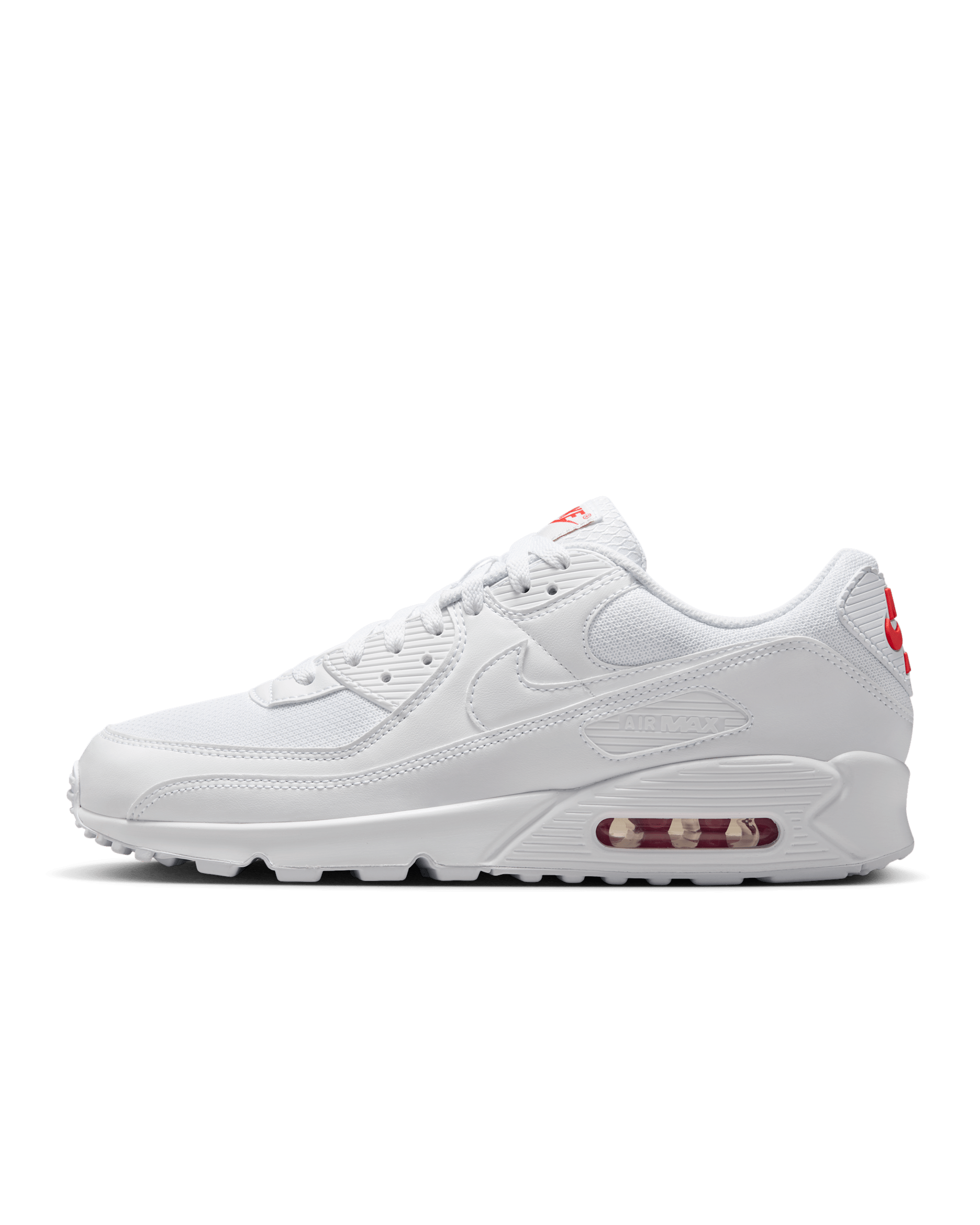 Calzado para hombre Nike Air Max 90 - Blanco/Carmesí claro/Blanco
