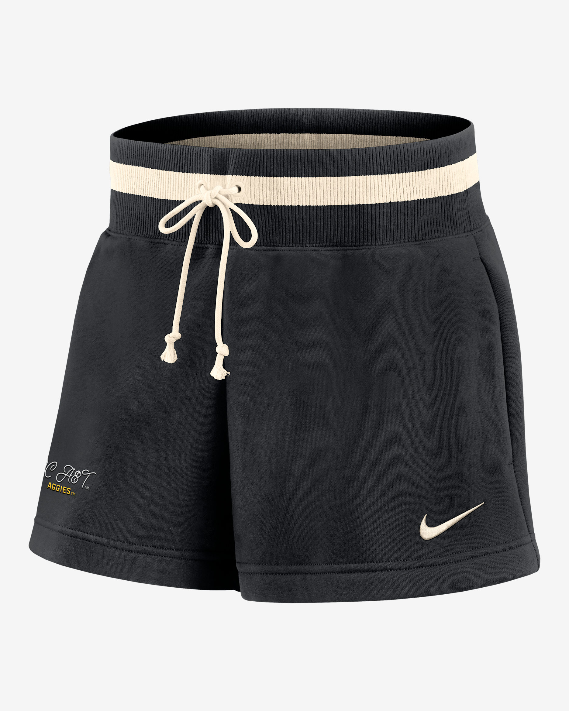 Nike Phoenix Fleece College (North Carolina A&T University) Women's Mid-Rise 4" Shorts - Black