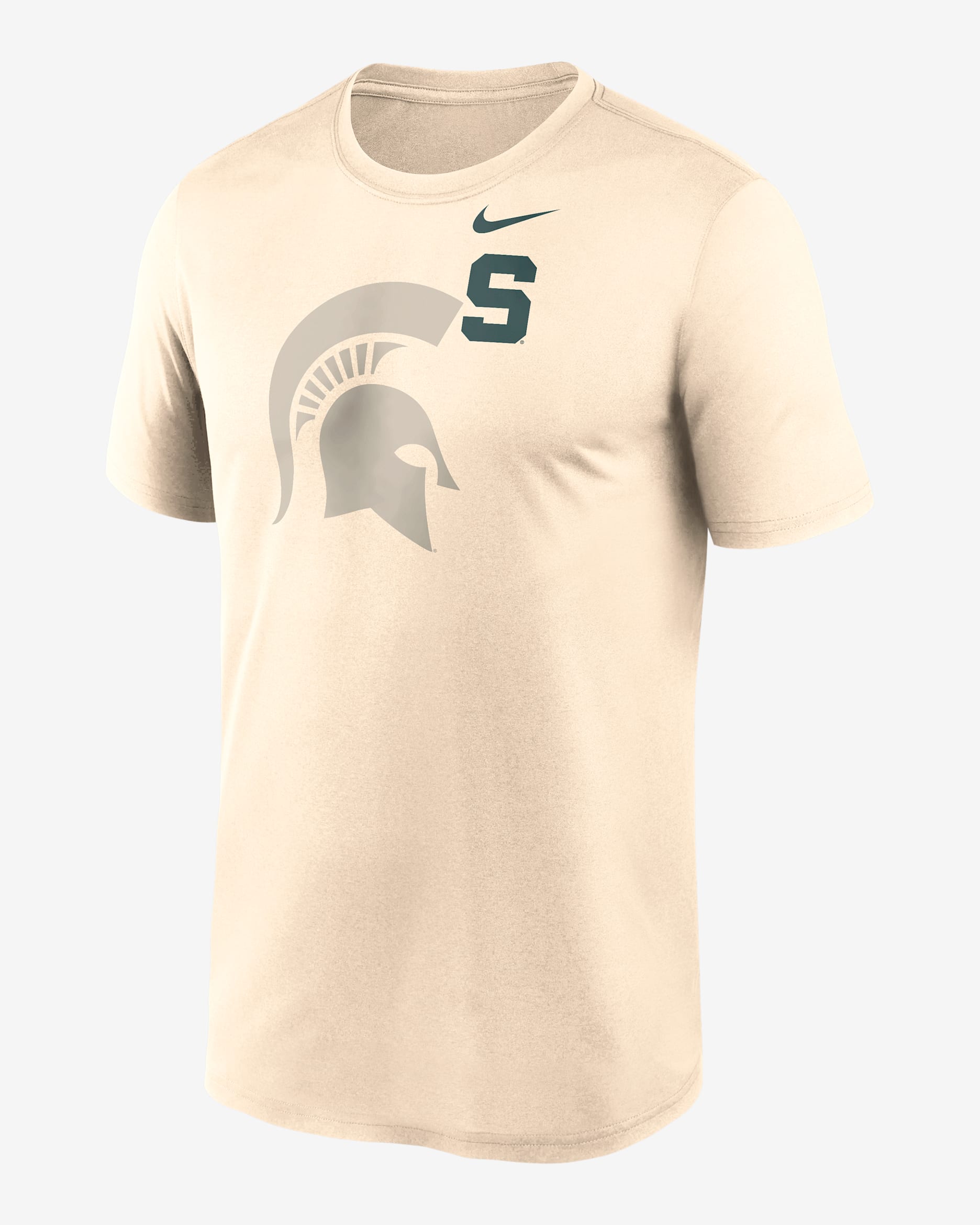 Michigan State Campus Legend Shadow Logo Men's Nike Dri-FIT College T-Shirt - Natural