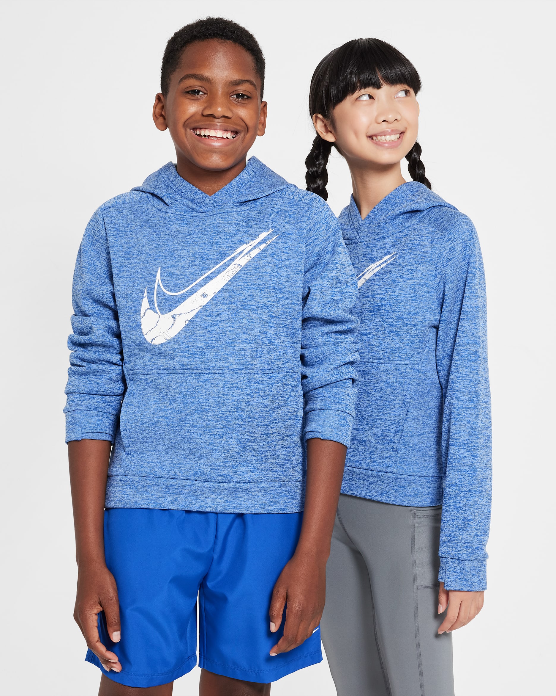 Nike Multi Stain Repel Big Kids' Therma-FIT Hoodie - Game Royal/University Blue/Heather/White