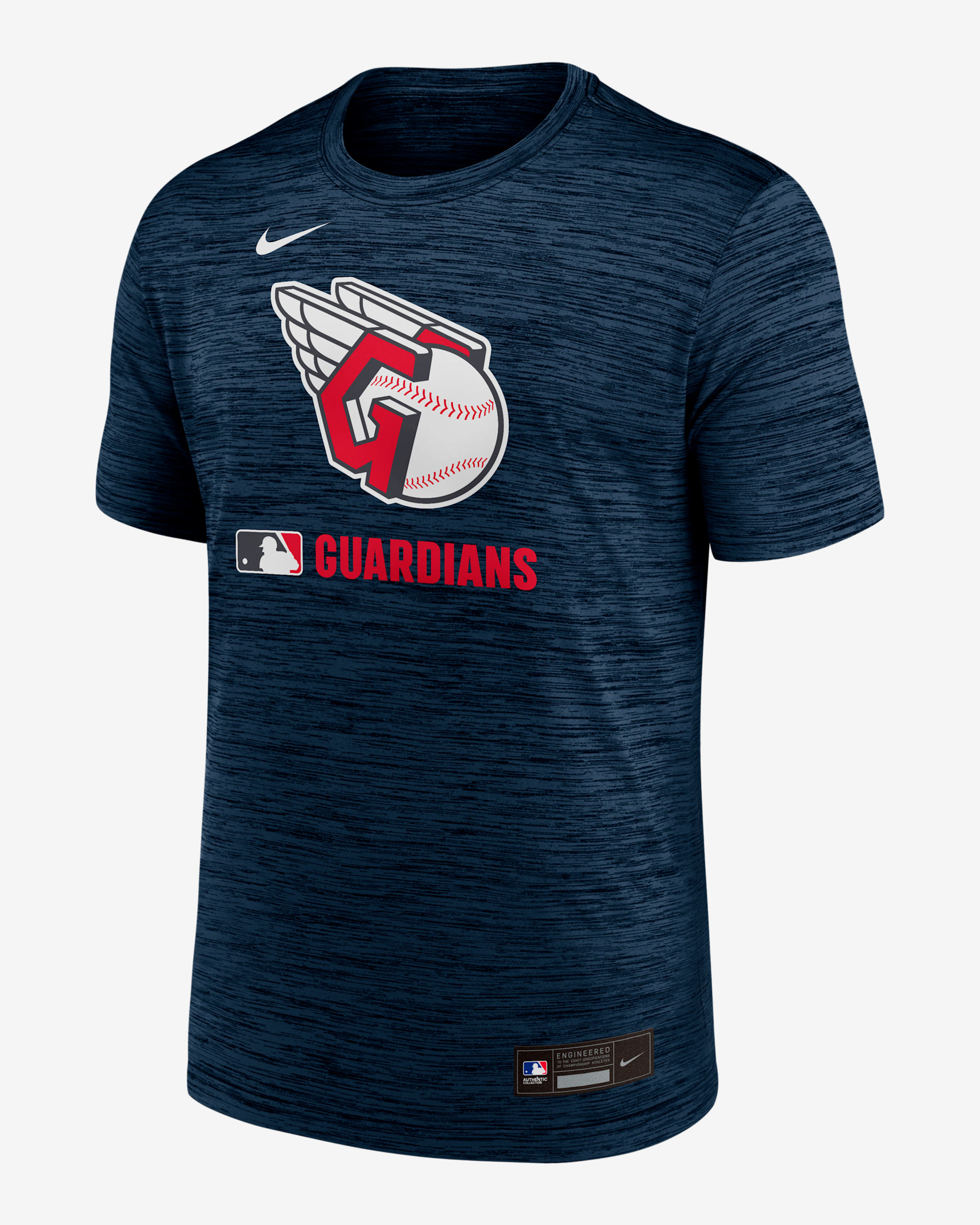 Playera Nike Dri-FIT de la MLB para hombre Cleveland Guardians Authentic Collection Velocity - Azul marino