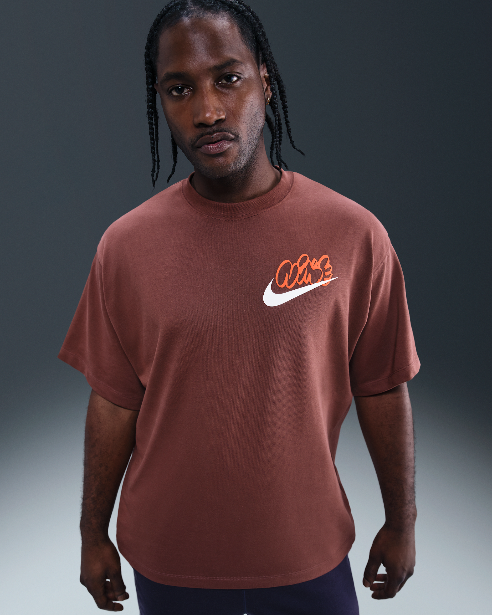 T-shirt Nike Solo Swoosh pour homme - Red Sepia