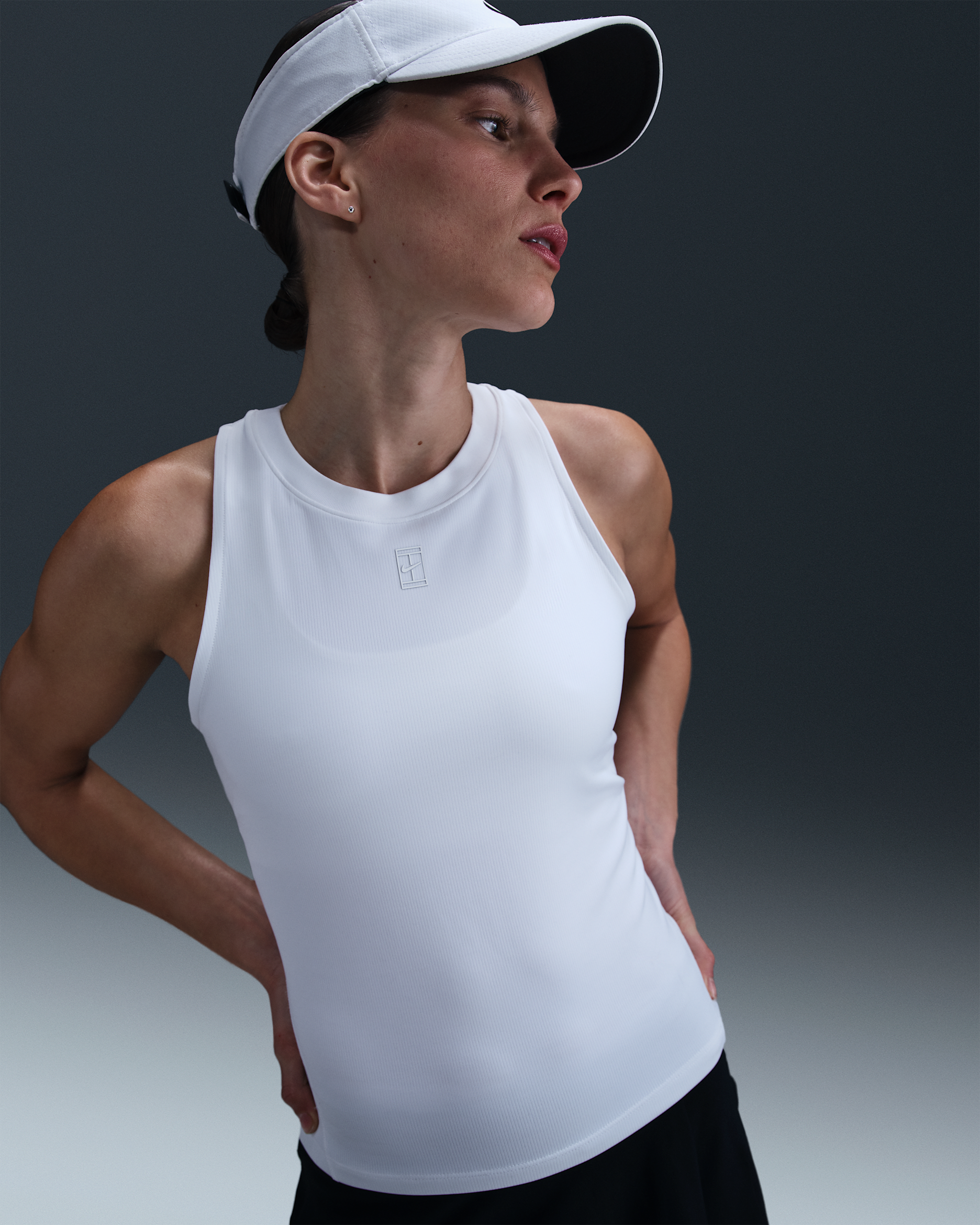 NikeCourt Advantage Women's Dri-FIT Tennis Tank Top - White/White